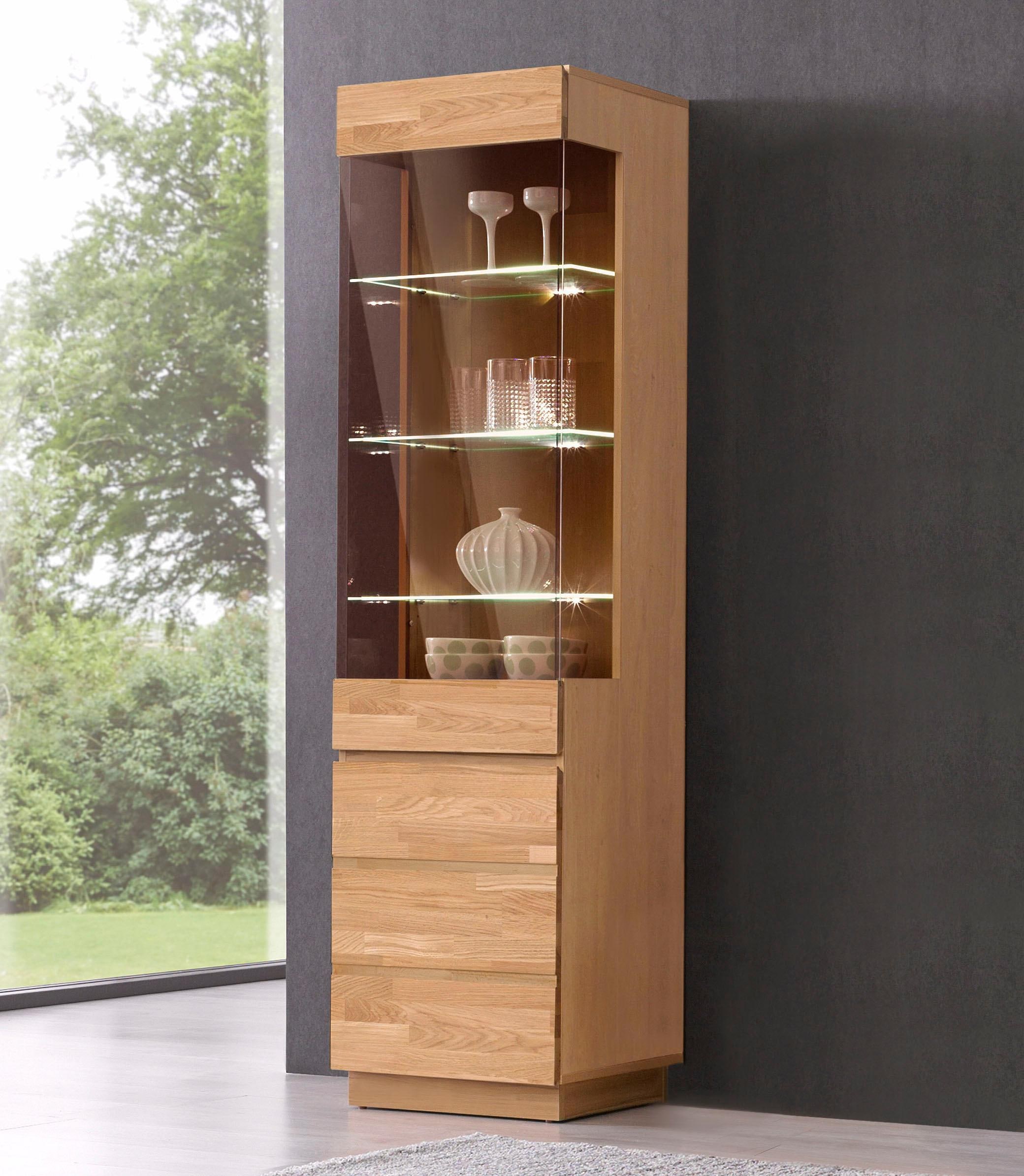Home Affaire Vitrine Höhe 184 cm, Türen aus Massivholz, mit Glaseinsatz in braun