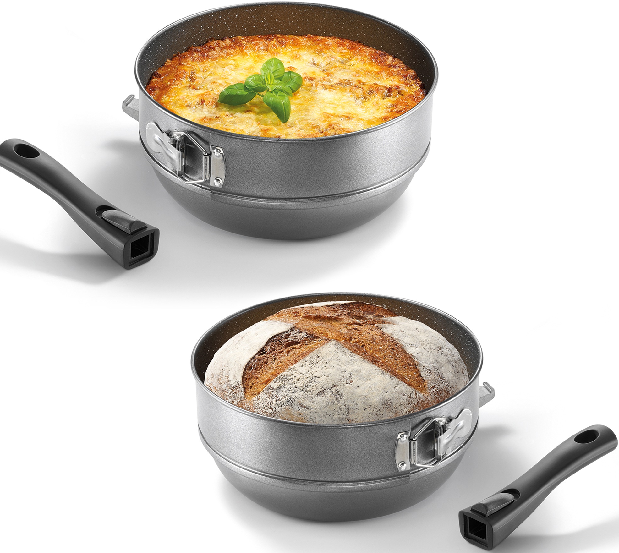 STONELINE Pfannen-Set, Aluminium, (Set, 1x Bratpfanne Ø 24 cm, mit parktischem Zubehör), Induktion