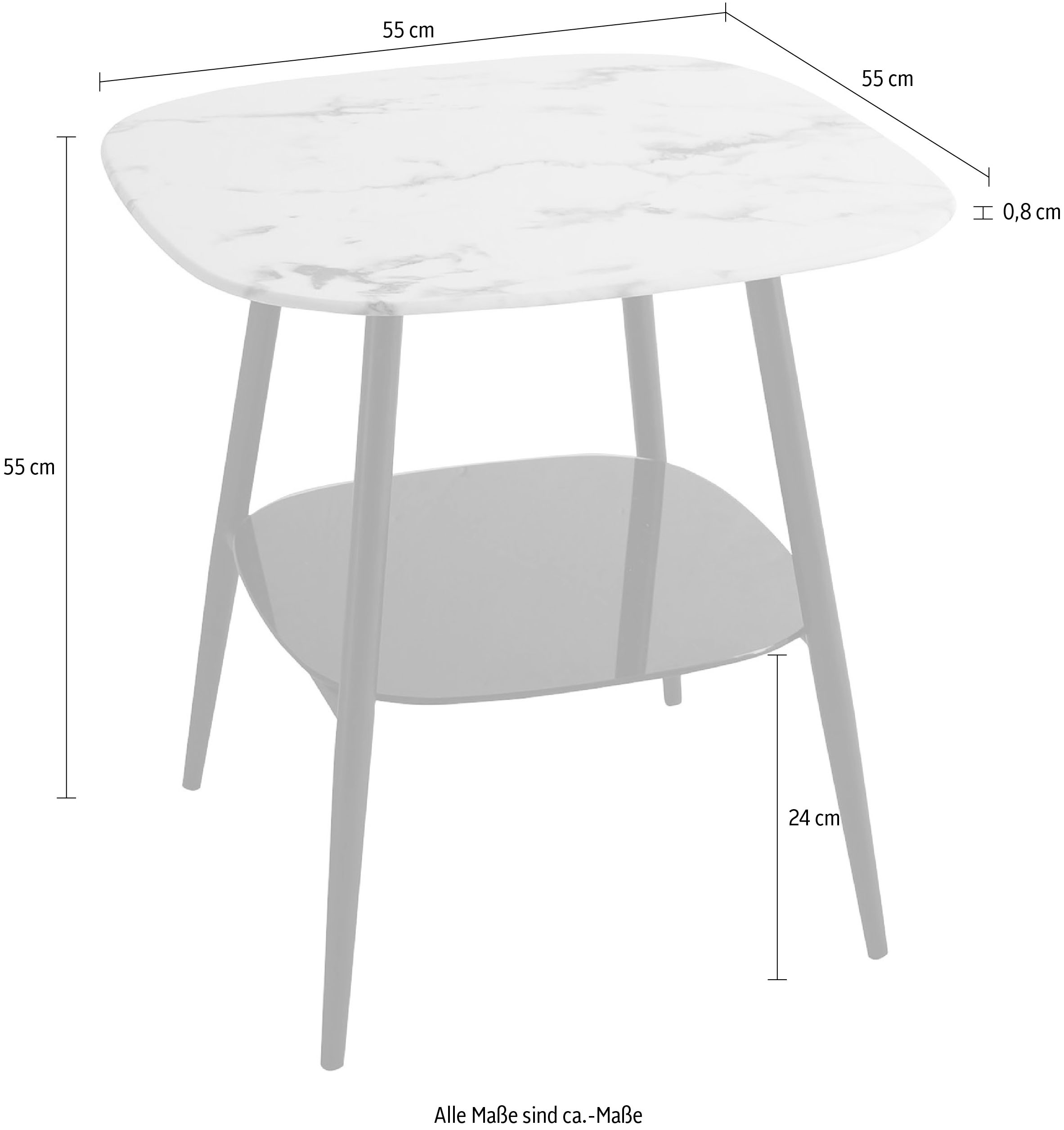 INOSIGN Beistelltisch »Alannah«, Tischplatte in Marmoroptik