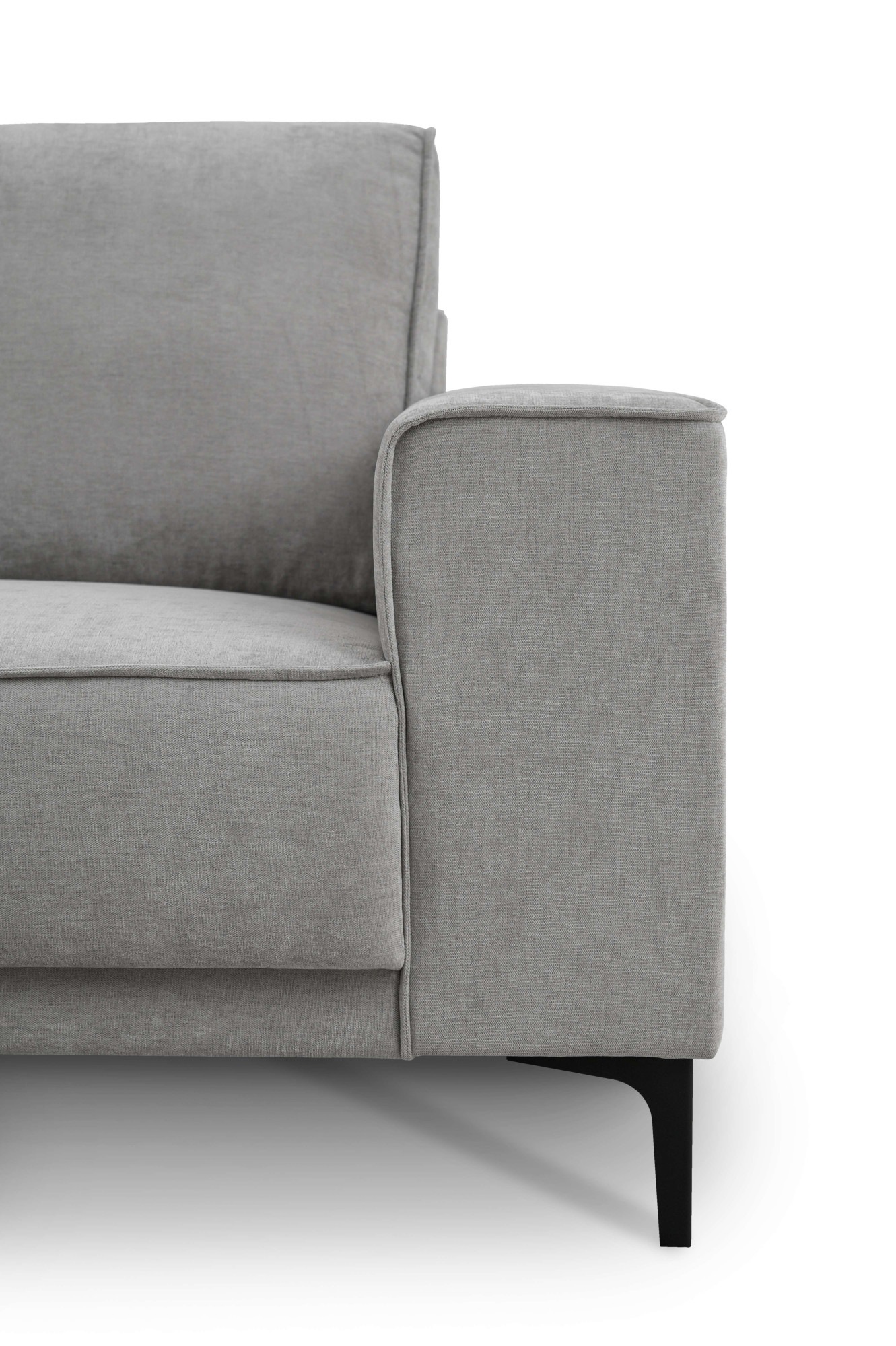 Places of Style Ecksofa »Polsterecke Oland, Struktur, Flachgewebe, Luxus-Microfaser, Boucle«, L-Form, 280 cm, Wellenunterfederung, Skandi-Design, Metallfüße