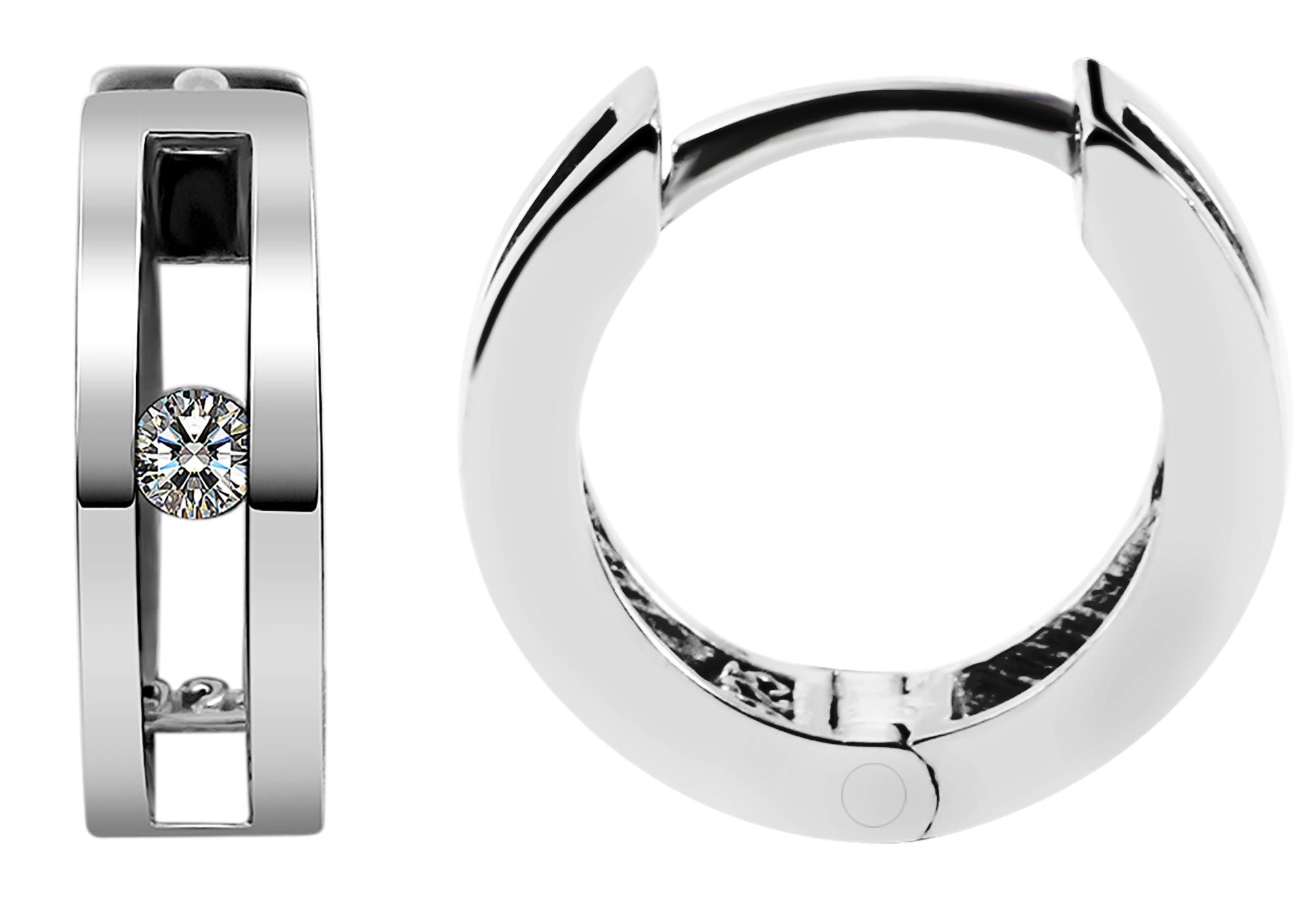 Adelia´s Paar Creolen »Damen Ohrringe ¿ Klappcreole aus 925 Silber mit Zirkonia«