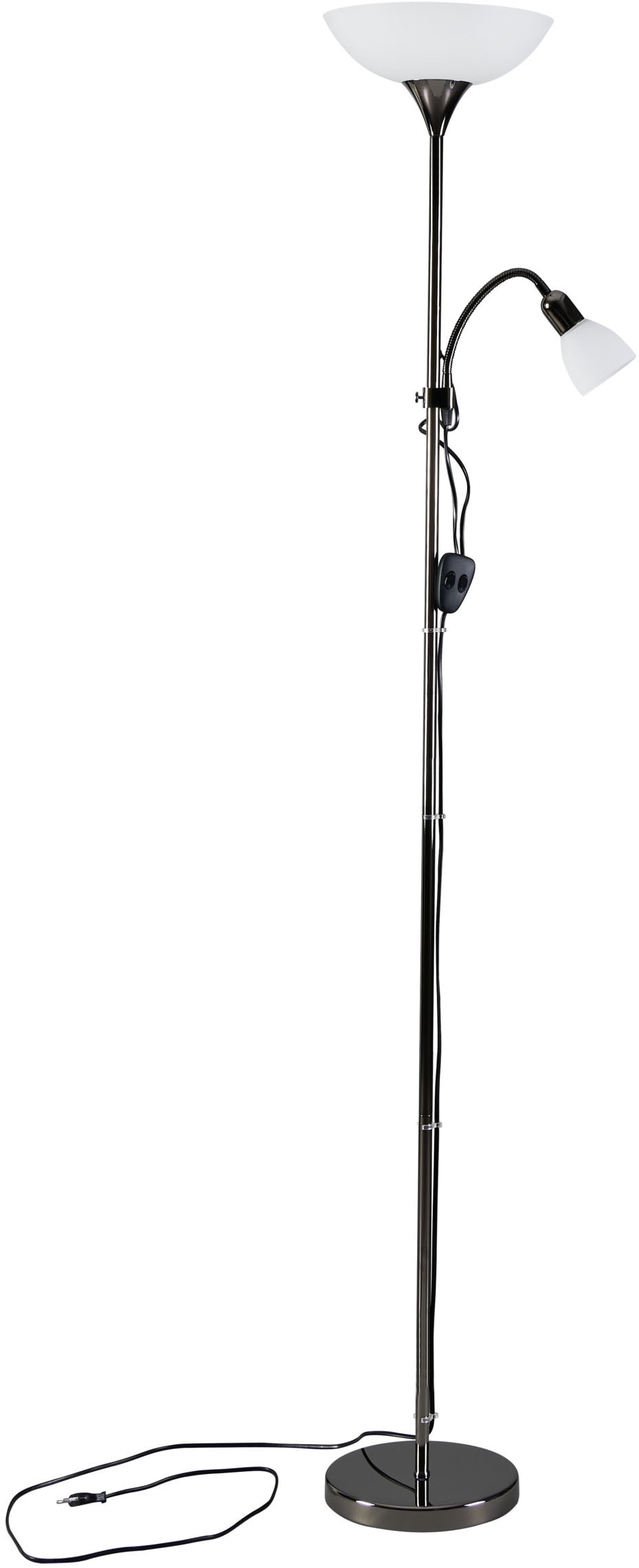 EGLO Stehlampe »UP 2 Stehlampe - Stahl - E27;E14 - 1X60W;1X18W - IP20« E27 1 Stk. Standleuchte, Leselampe, Wohzimmer, Schlafzimmer, H176,5 x Ø27,5 cm