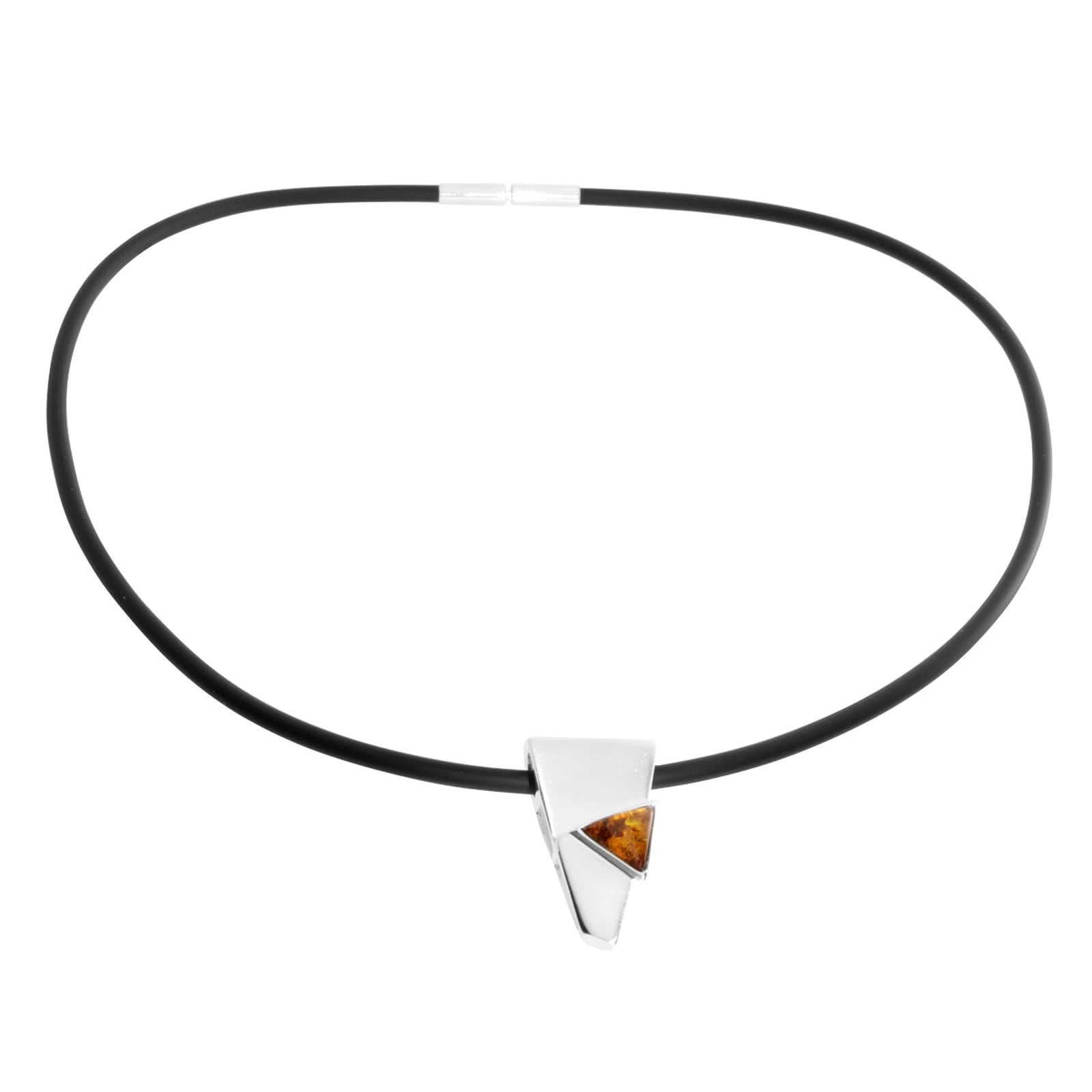 OSTSEE-SCHMUCK Kette mit Anhänger »- Gleiter-Kirsti - Kautschukband - Silber 925/000 - Bernstein«