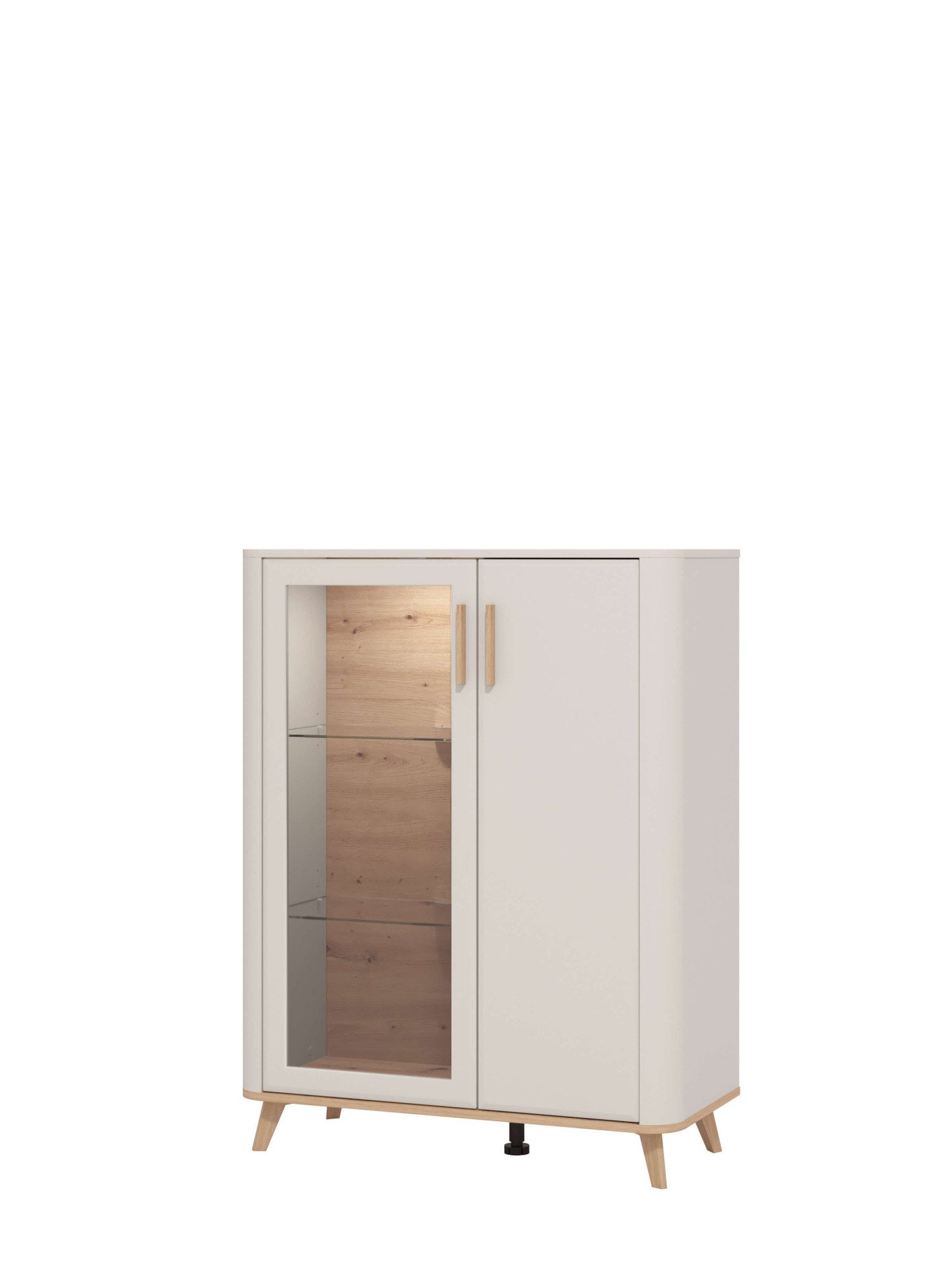 Home affaire Highboard »Darwen Sideboard, Kommode, Anrichte, Schrank, Vitrine« Abgerundete Kanten, matte Kaschmir-Oberflächen, mit 4 Böden