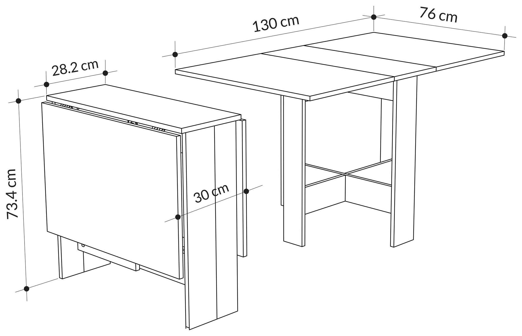 Decortie Esstisch »ARTEMIO ESSTISCH« Packung, 1 Stk. tlg. Leichte Montage, Lagerung, Platzsparend