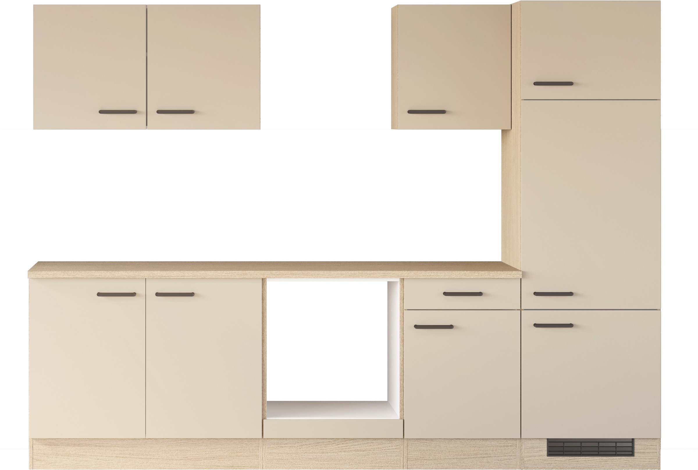 Flex-Well Küche »Creso, Breite 270 cm« wahlweise mit E-Geräte und Spüle in Edelstahl und schwarz