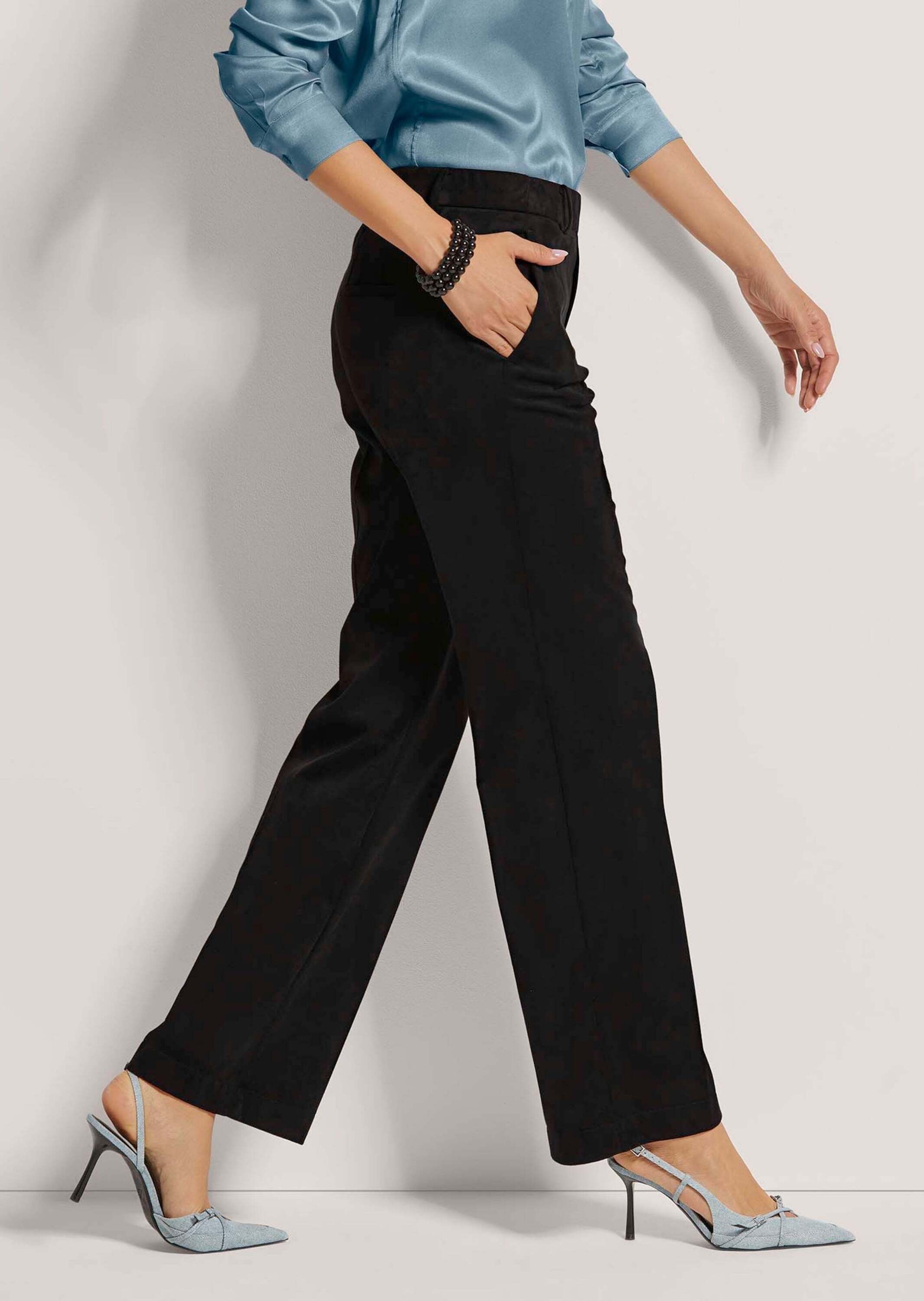 MADELEINE Stoffhose »Hose Stretch-Hose im Veloursleder-Look«