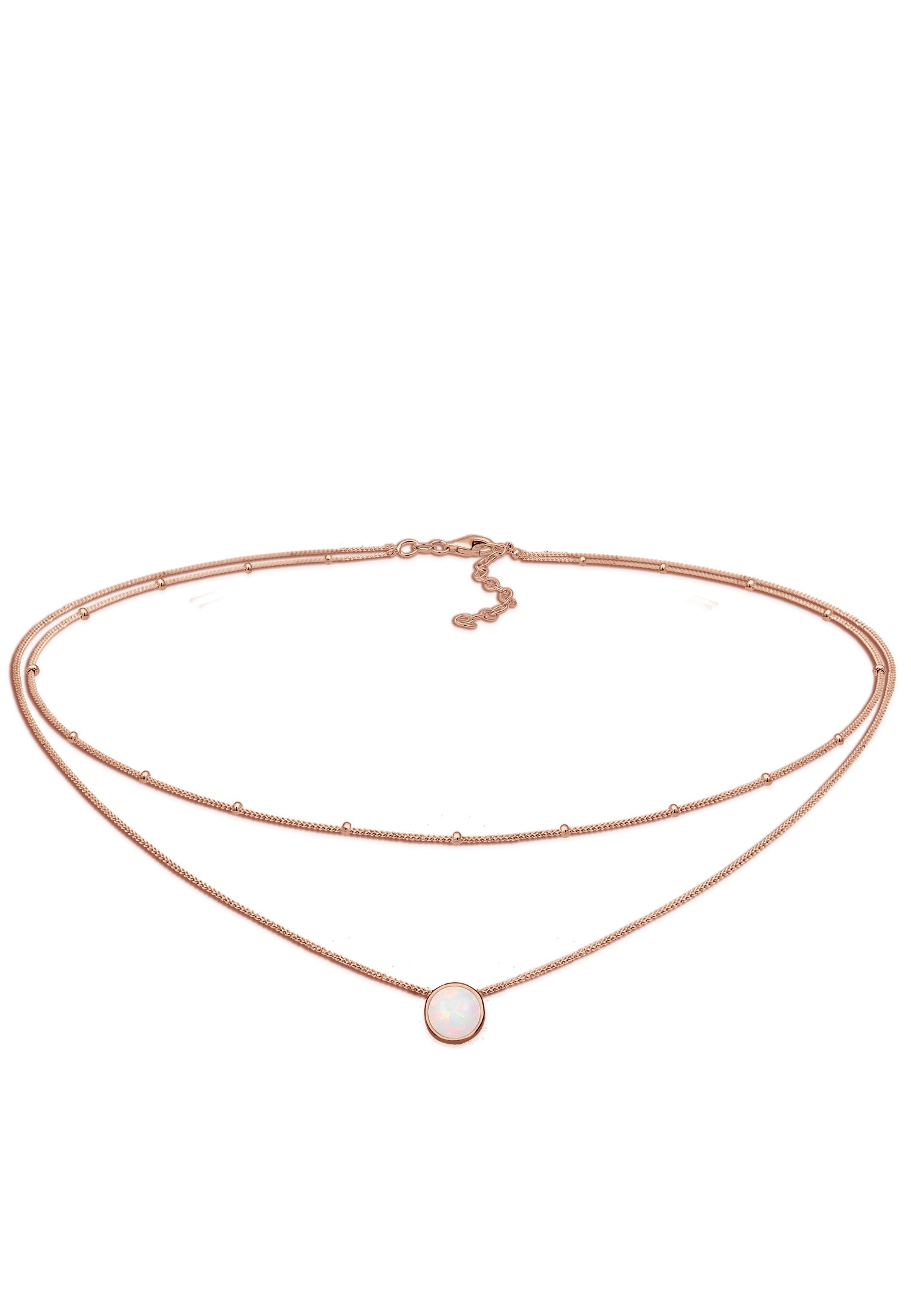Elli Choker »Halskette Choker Layer Opal Kugelkette 925 Silber«