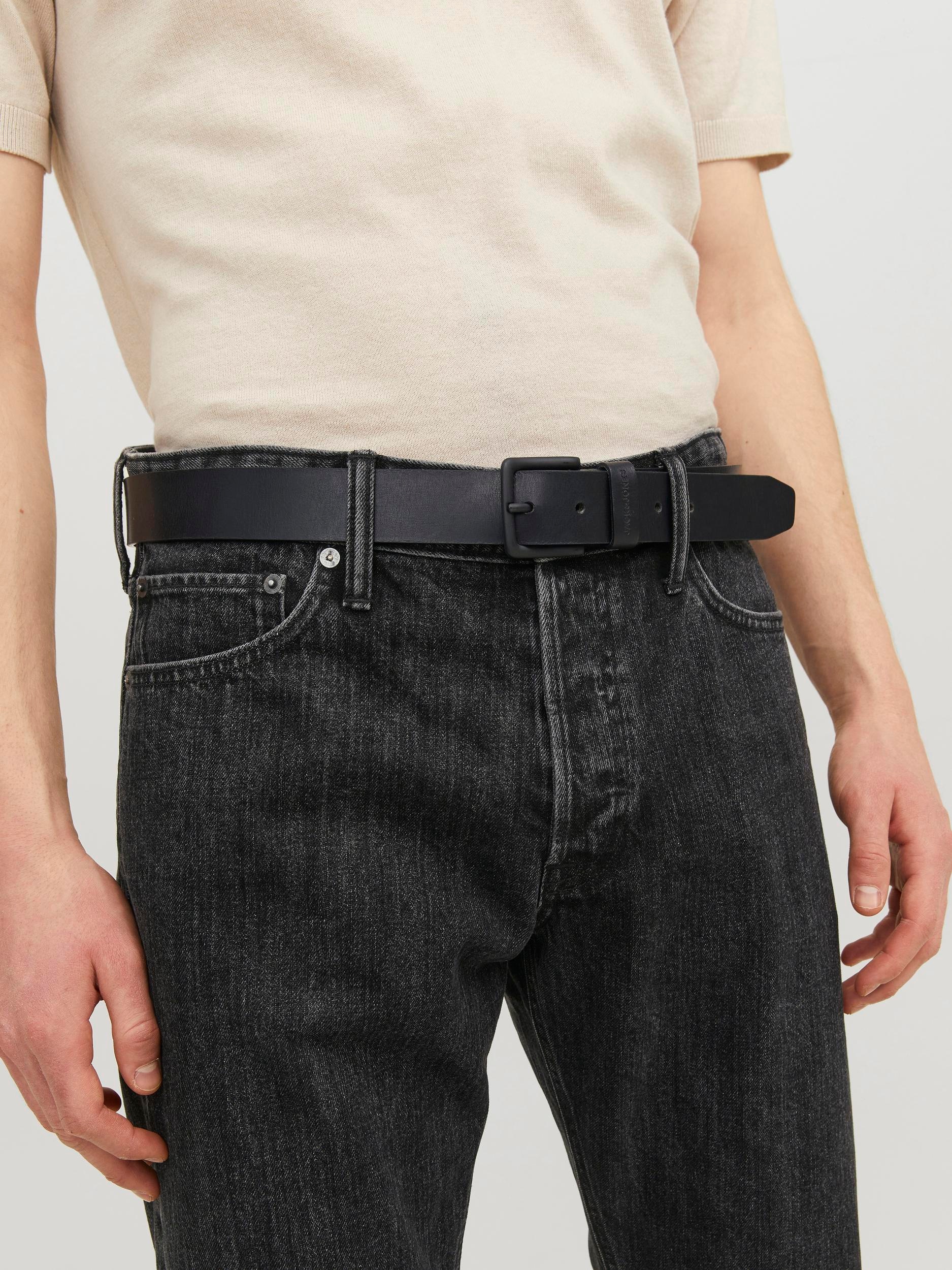 shoppen roter online HUGO mit Ledergürtel Naht »BALDWIN-N«, bei silberner und Logo-Koppelschliesse OTTO
