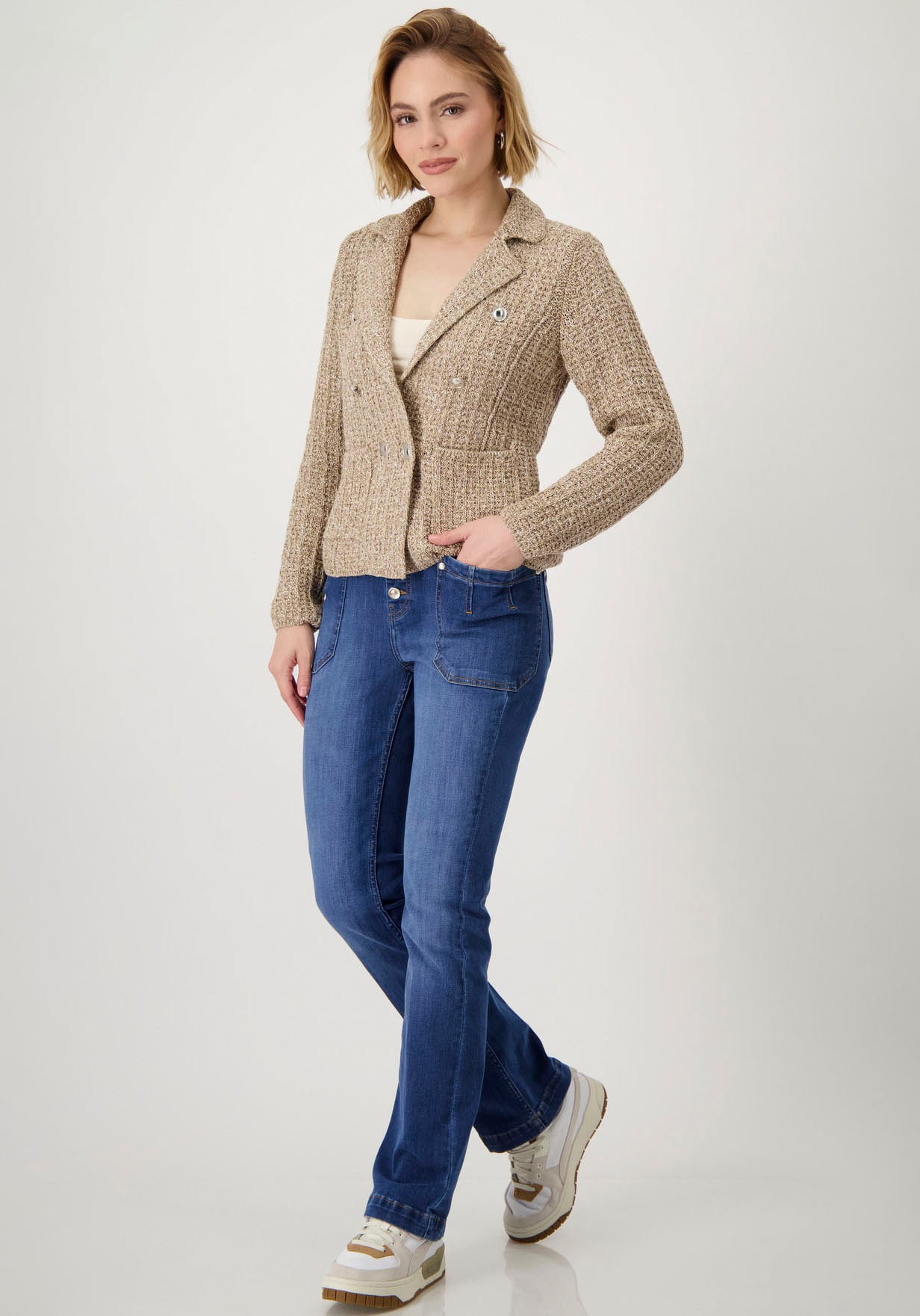 Monari Strickjacke, aus Tweedmaterial