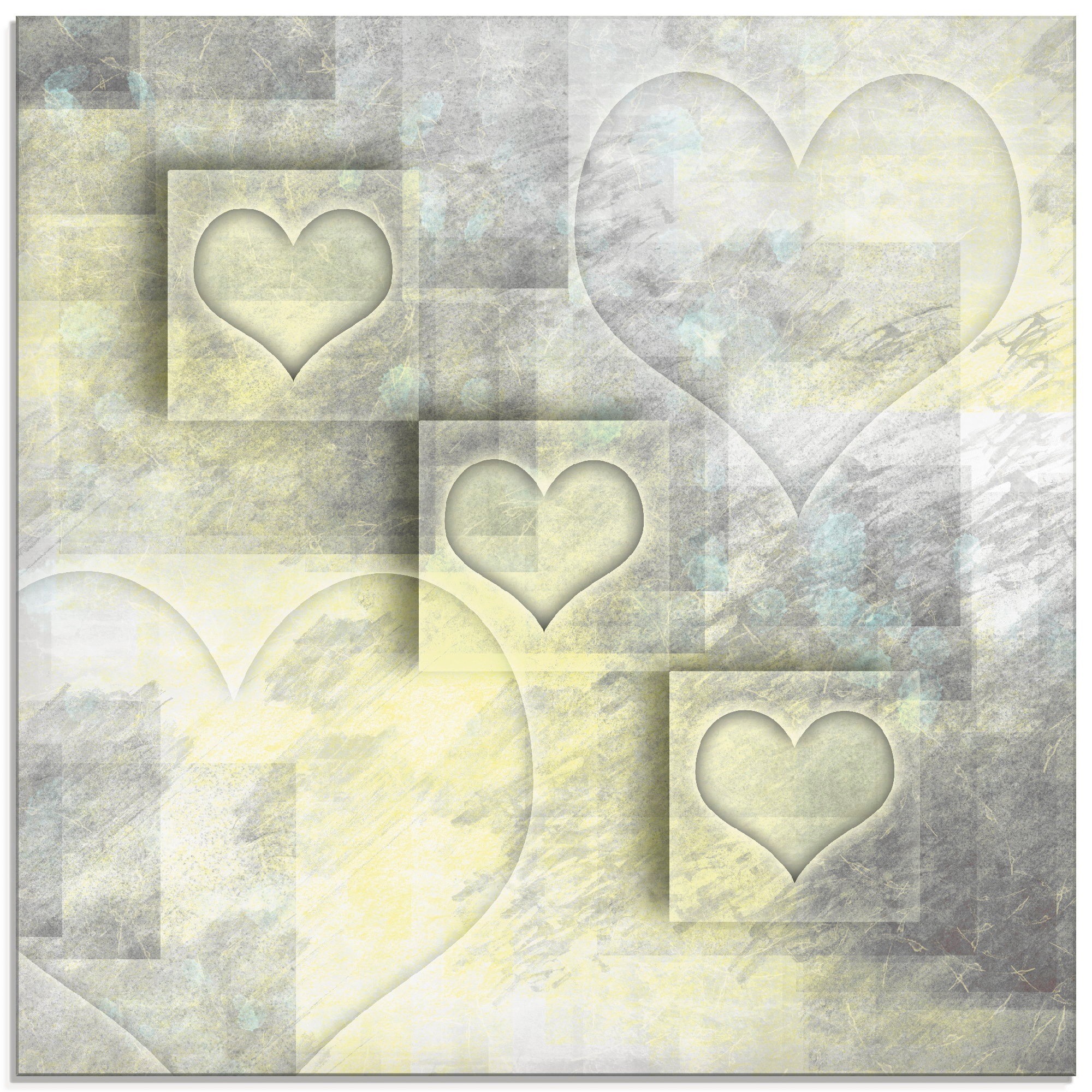 Artland Glasbild »Digitale-Kunst Herzen«, Herzen, (1 St.)