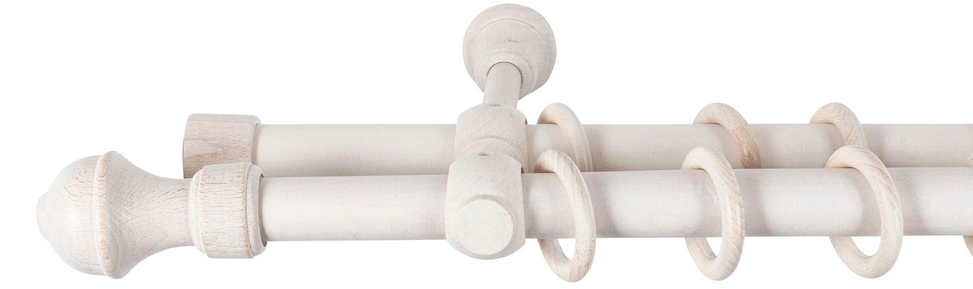 SN DECO GROUP Gardinenstange »Ares« 2 läufig-läufig Fixmaß 28 mm, Holz, verschiedene Längen und Farben, Komplettset