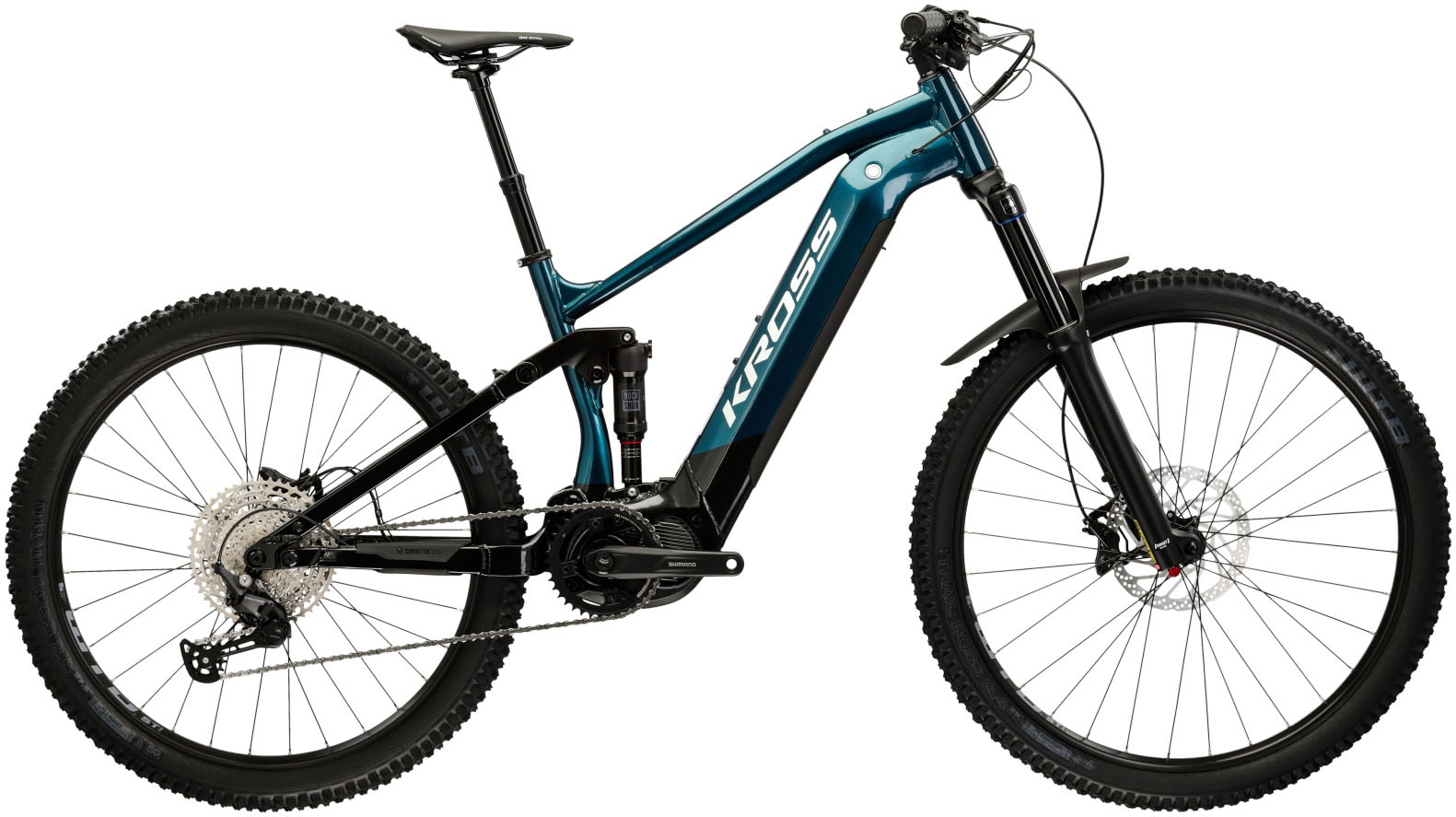 Kross »KROSS E-MTB Grist Boost 2.0 630 29" türkis 12 Gänge« 12 Gang Shimano DEORE M6100 Schaltwerk Kettenschaltung Mittelmotor 250 W in blau, Größe...