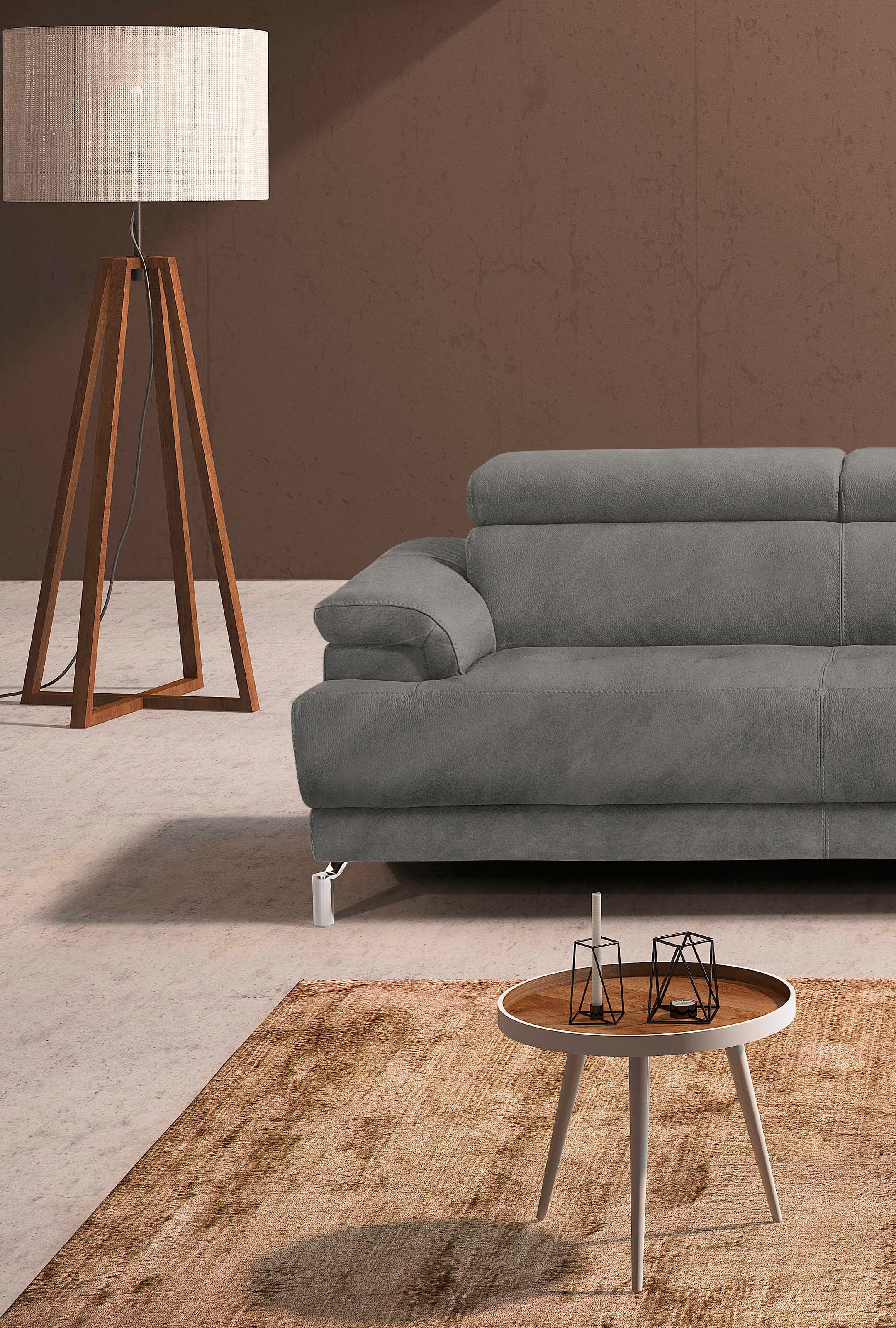 Egoitaliano Ecksofa »Soul, extravagantes Designsofa, Megasofa, super bequem, tolle Details« mit Trapez-Abschlußelement, inkl verstellbarer Kopfteile