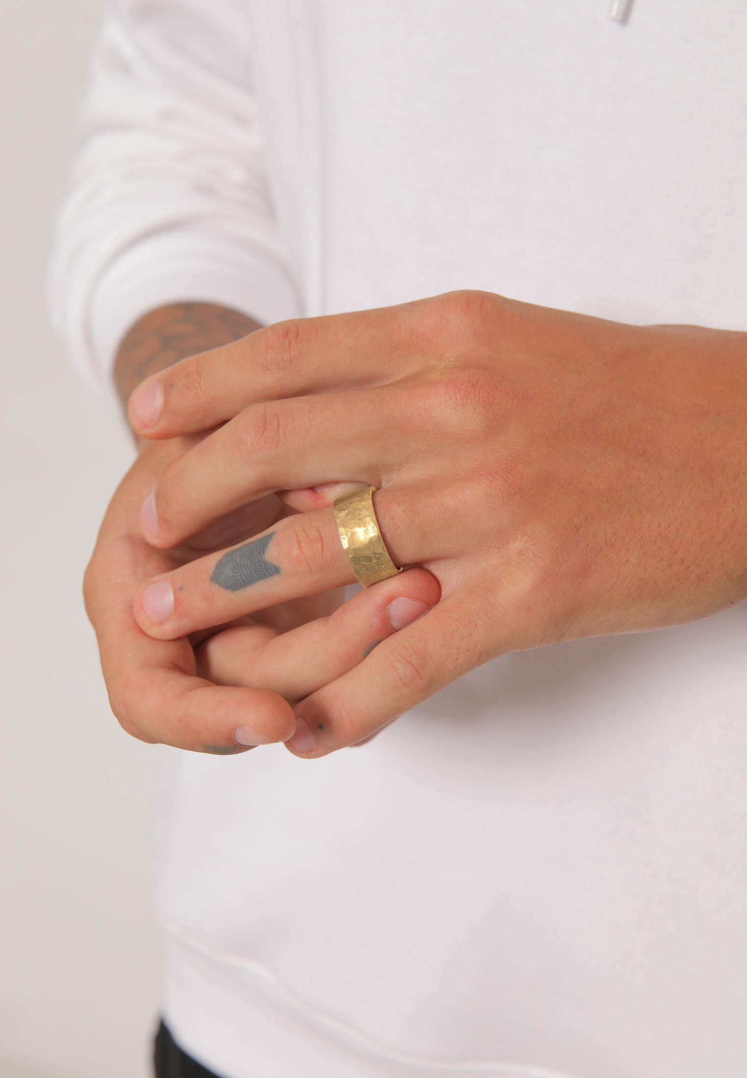 Kuzzoi Silberring »Ring Herren Gehämmert Markant Matt 925 Silber«