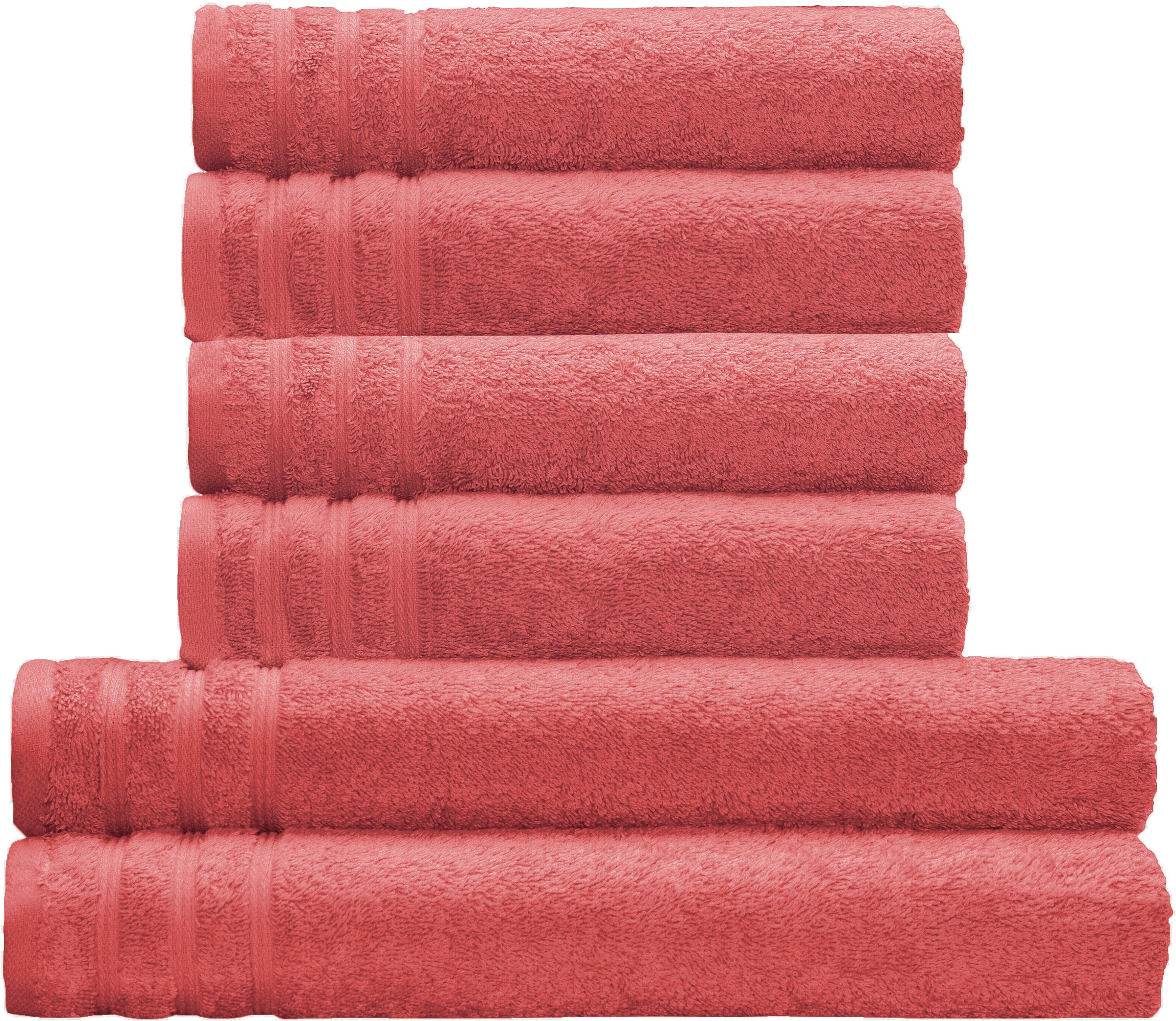 Kleine Wolke Handtuch Set »Royal, 6 Stück (4 Handtücher 50/100 cm + 2 Duschtücher 70/140 cm)« Set 6 Stk. Frottier Uni Farben, mit Bordüre, weich, in verschiedenen Sets erhältlich