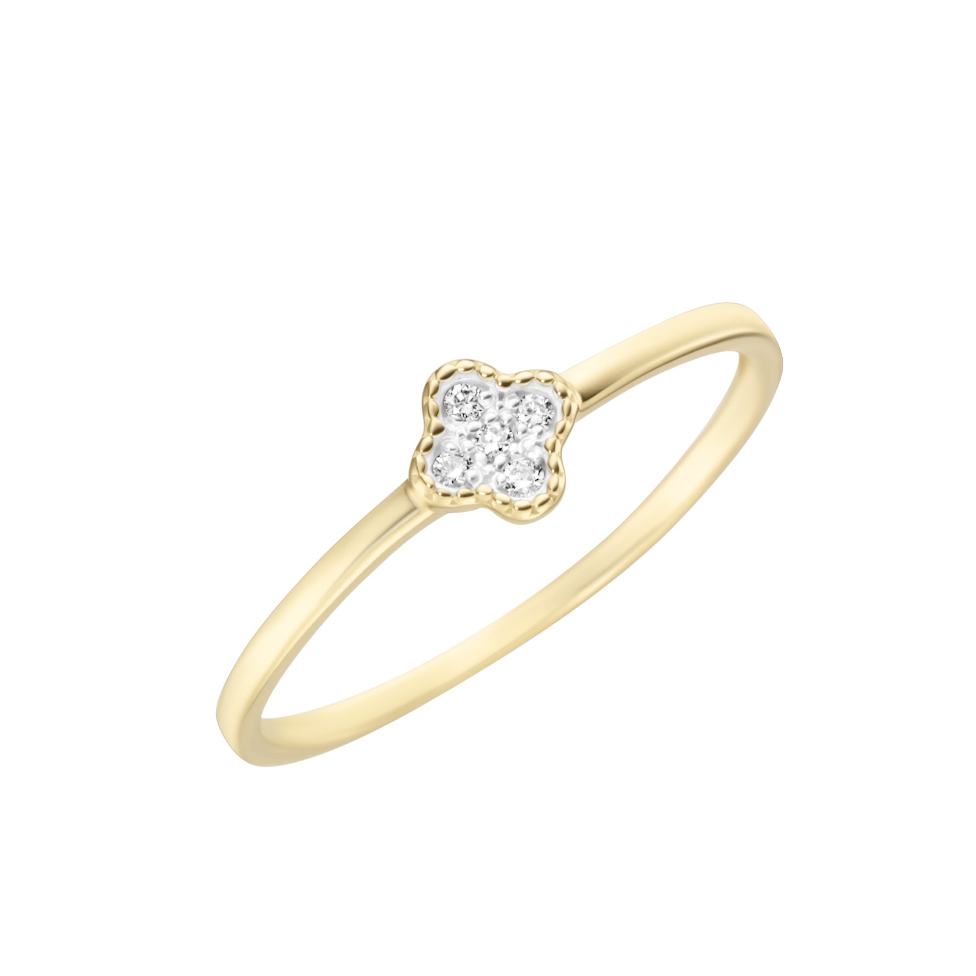 Fingerring »Ring Oberteil Blüte, mit funkelnden Brillanten, Gold 585«