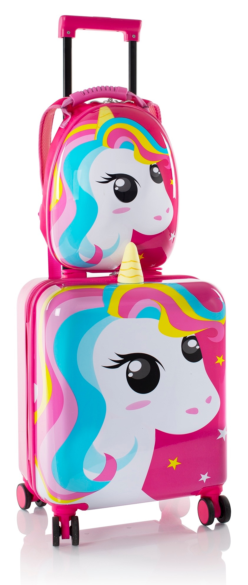 Heys Kofferset »Super Tots, 46 cm, Einhorn«, (Set, 2 tlg., Kinderkoffer und Rucksack), Heys x Joachim Llambi Kindertrolley Kinder Reisegepäck