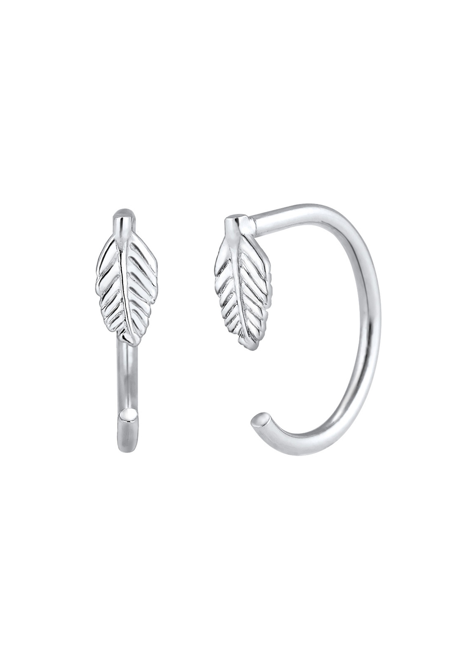 Elli Paar Creolen »Ohrringe Feder Boho Gipsy Creole 925 Sterling Silber«