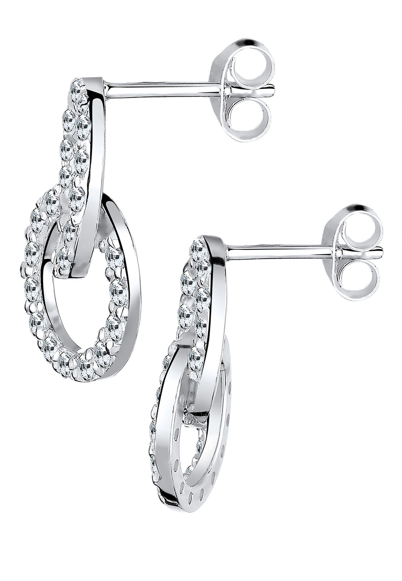 Elli Paar Ohrstecker »Ohrringe Kreis Geo Trend Kristalle 925 Silber«