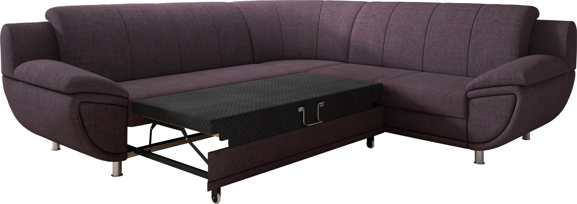 TRENDMANUFAKTUR Ecksofa »Rondo II, zeitlos & elegant, bequeme Armlehnen, L-Form«, wahlweise mit Federkern, wahlweise mit Bettfunktion, B/T 267/247cm