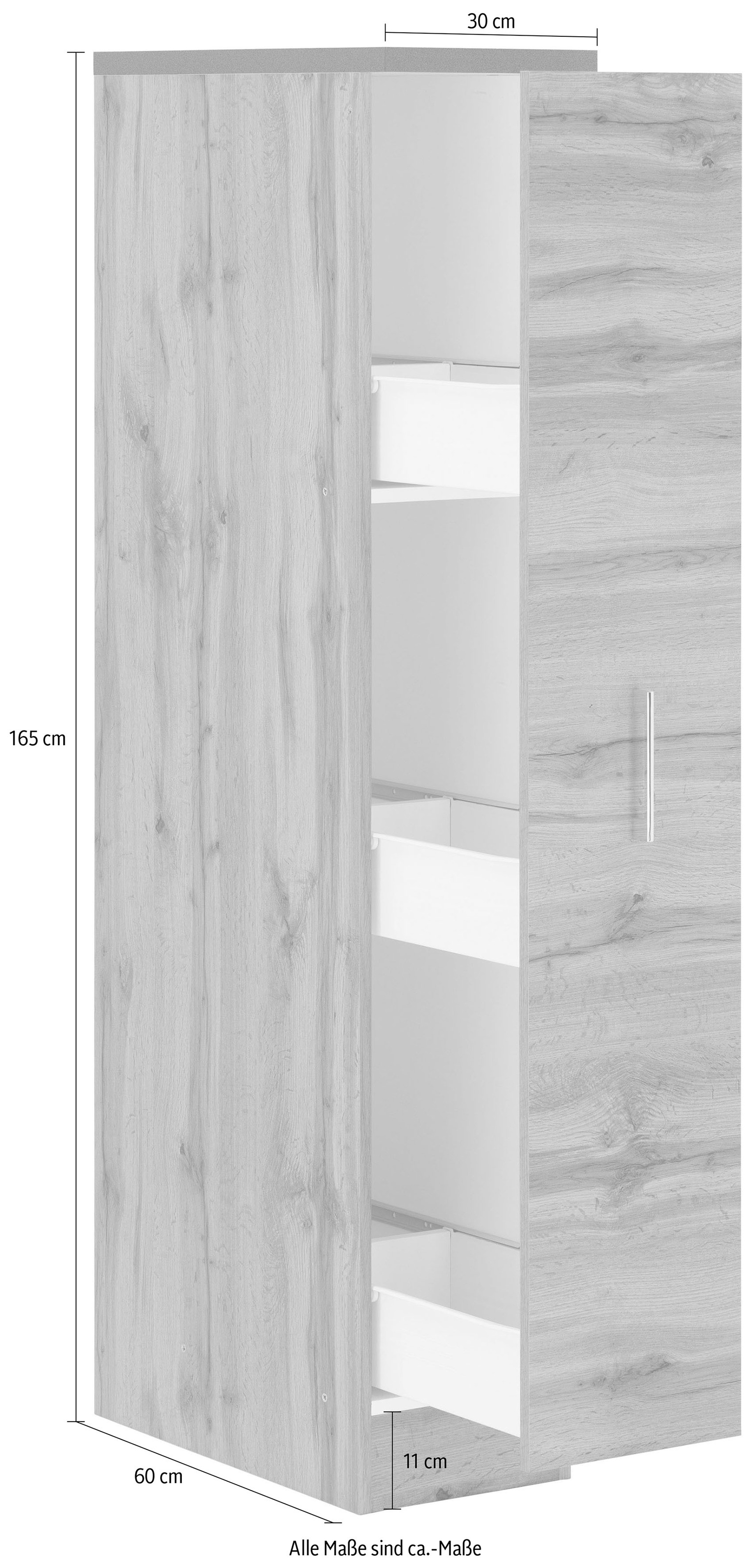 165 mit HELD mit 30 hoch, 3 Ablagen, OTTO cm bestellen bei Metallgriff cm »Colmar«, breit, Apothekerschrank MÖBEL