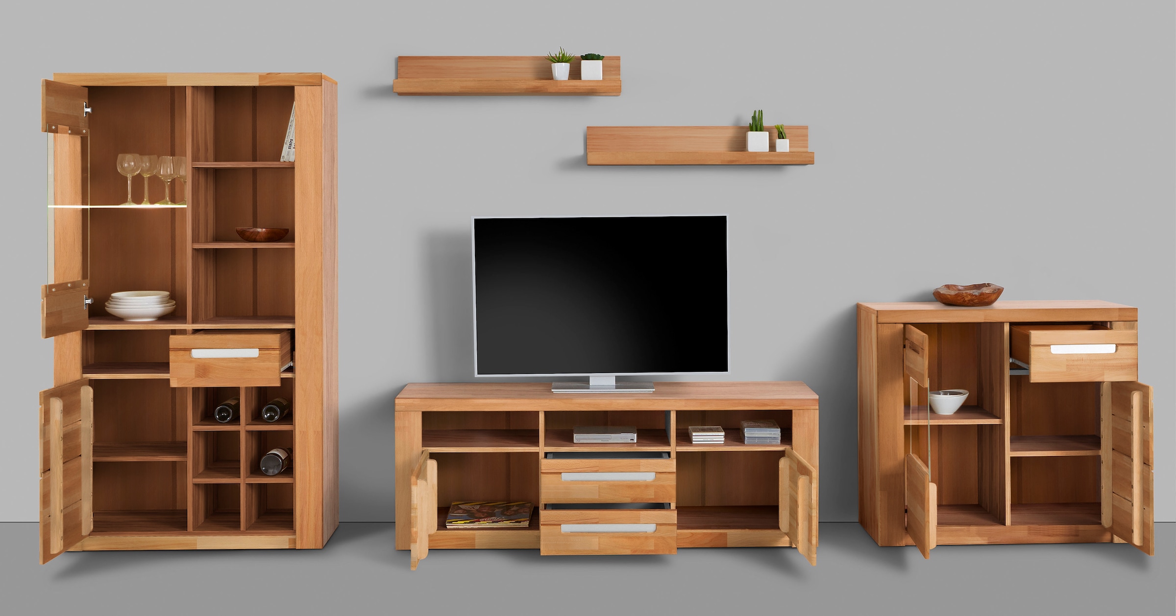 Home affaire Wohnwand »Kolding« Set, 5 Stk. tlg.