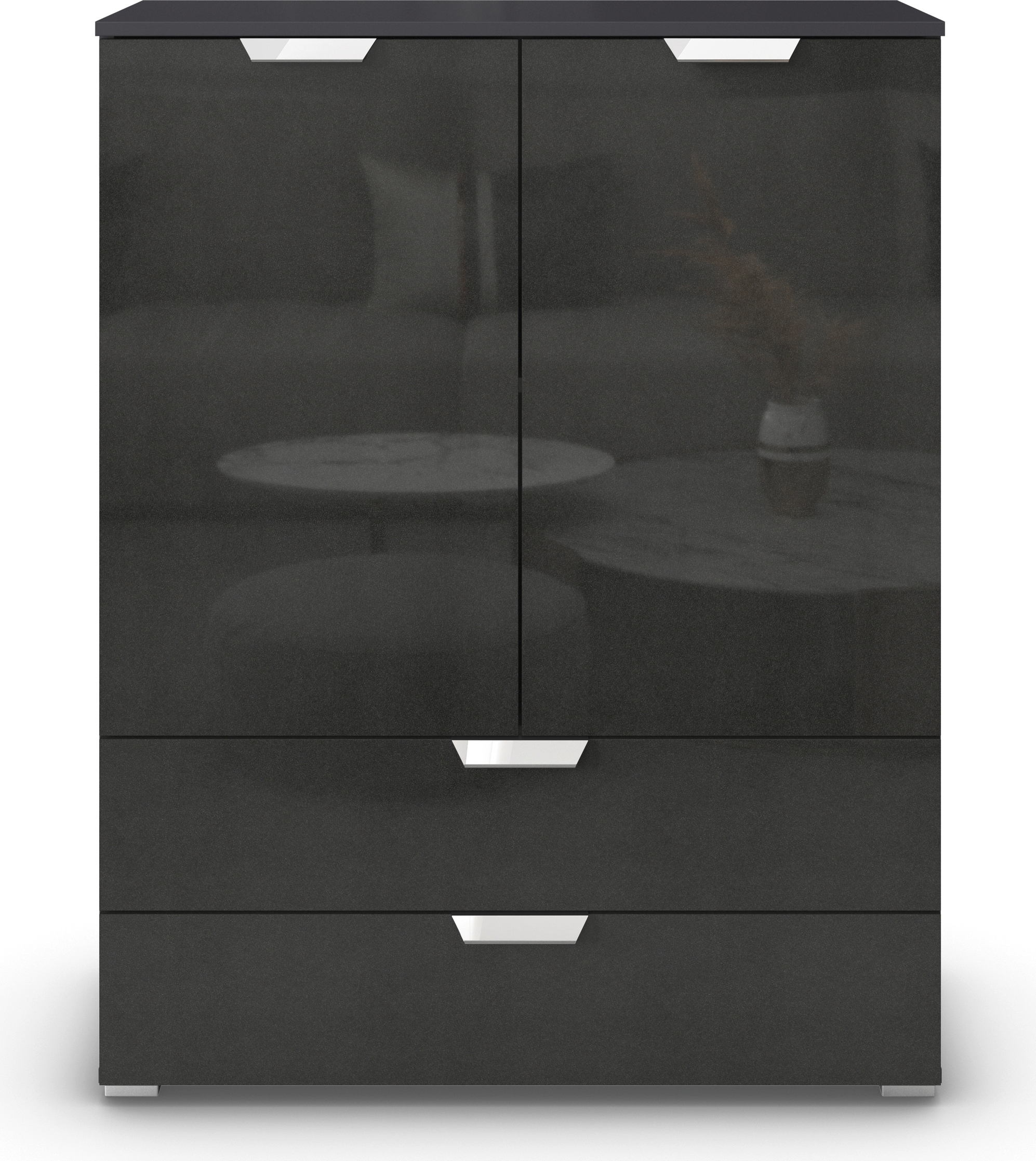rauch Hochkommode »Glamour by Aditio«, mit Hochglanzfront, 2 Schubladen mit Softclose-Funktion