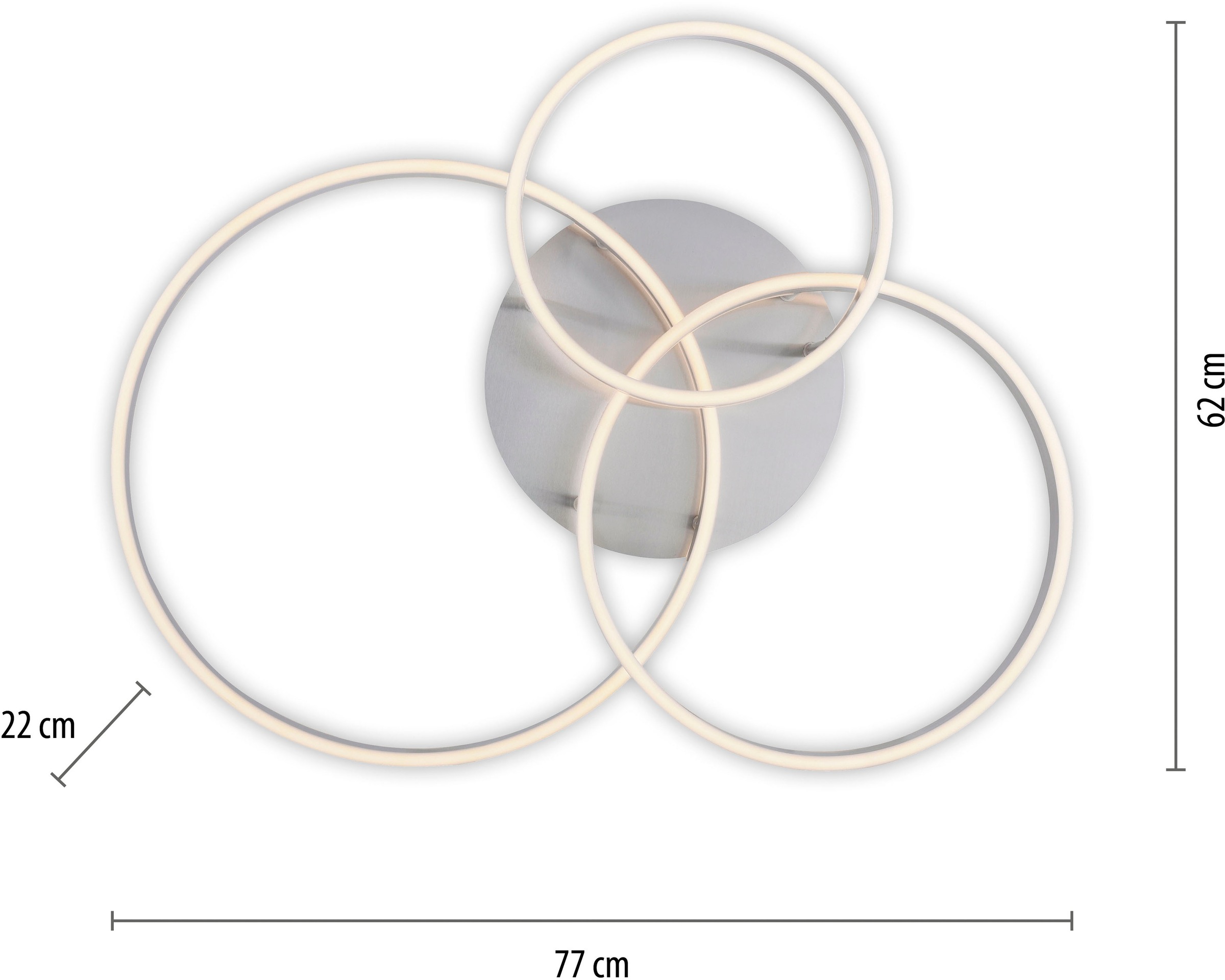 JUST LIGHT Deckenleuchte »LILLUTI« LED-Board 1 Stk. Warmweiß LED, Fernbedienung, Funk inkl., separat steuerbar über FB