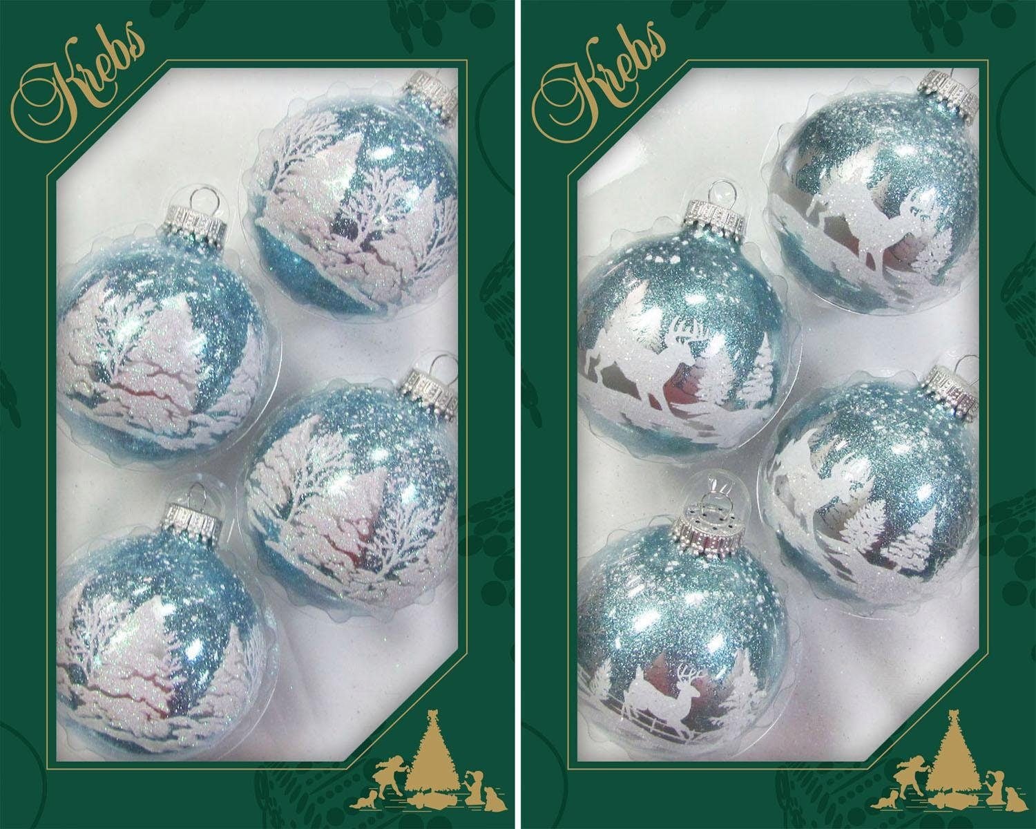 Krebs Glas Lauscha Weihnachtsbaumkugel »Winterwald, Weihnachtsdeko,  Christbaumschmuck, Christbaumkugeln Glas«, (Set, 8 St.) bei OTTO | Weihnachtskugeln