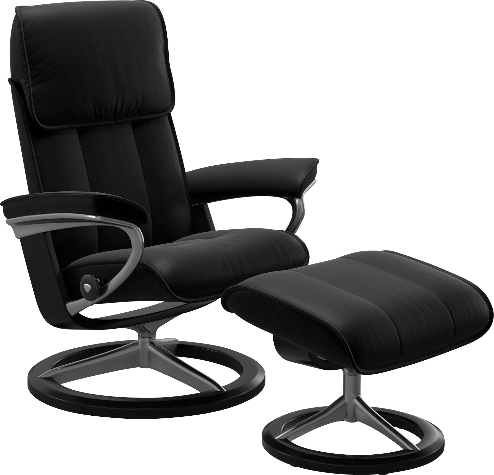 Stressless® Relaxsessel »Admiral«, mit Hocker, mit Signature Base, Größe M & L, Gestell Schwarz