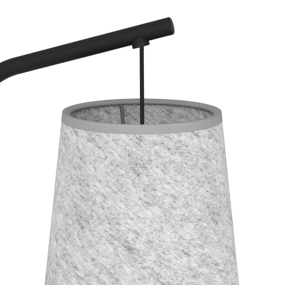 EGLO Stehlampe »ALSAGER«, 1 flammig, Leuchtmittel E27 | ohne Leuchtmittel, Standleuchte, Metall in Schwarz, graues Filz, E27 Fassung, 170 cm