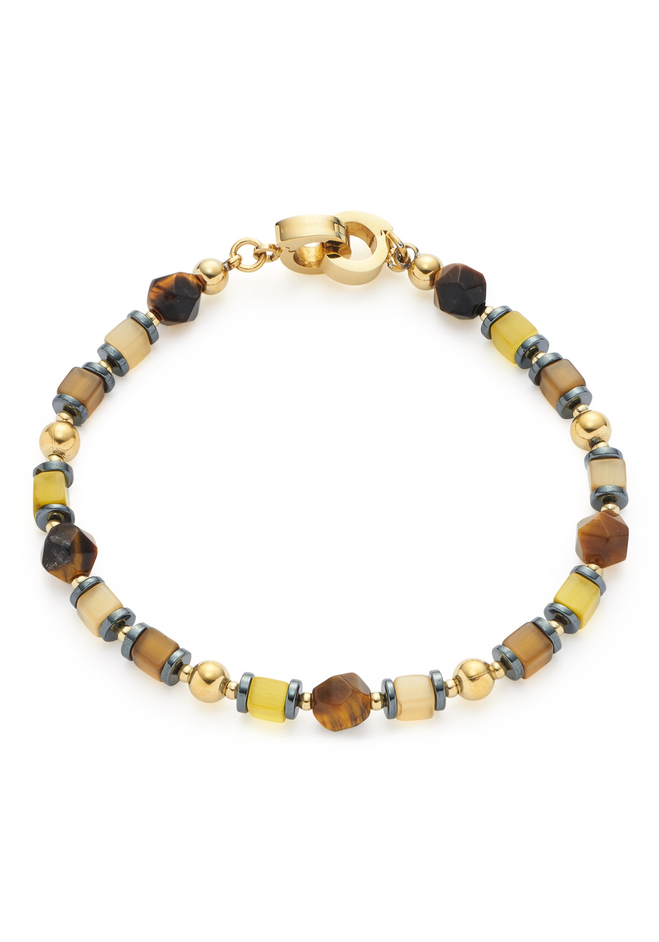 LEONARDO Armband »Havana Clip&Mix, 021586«, mit Cat´s Eye, Hämatit, Tigerauge