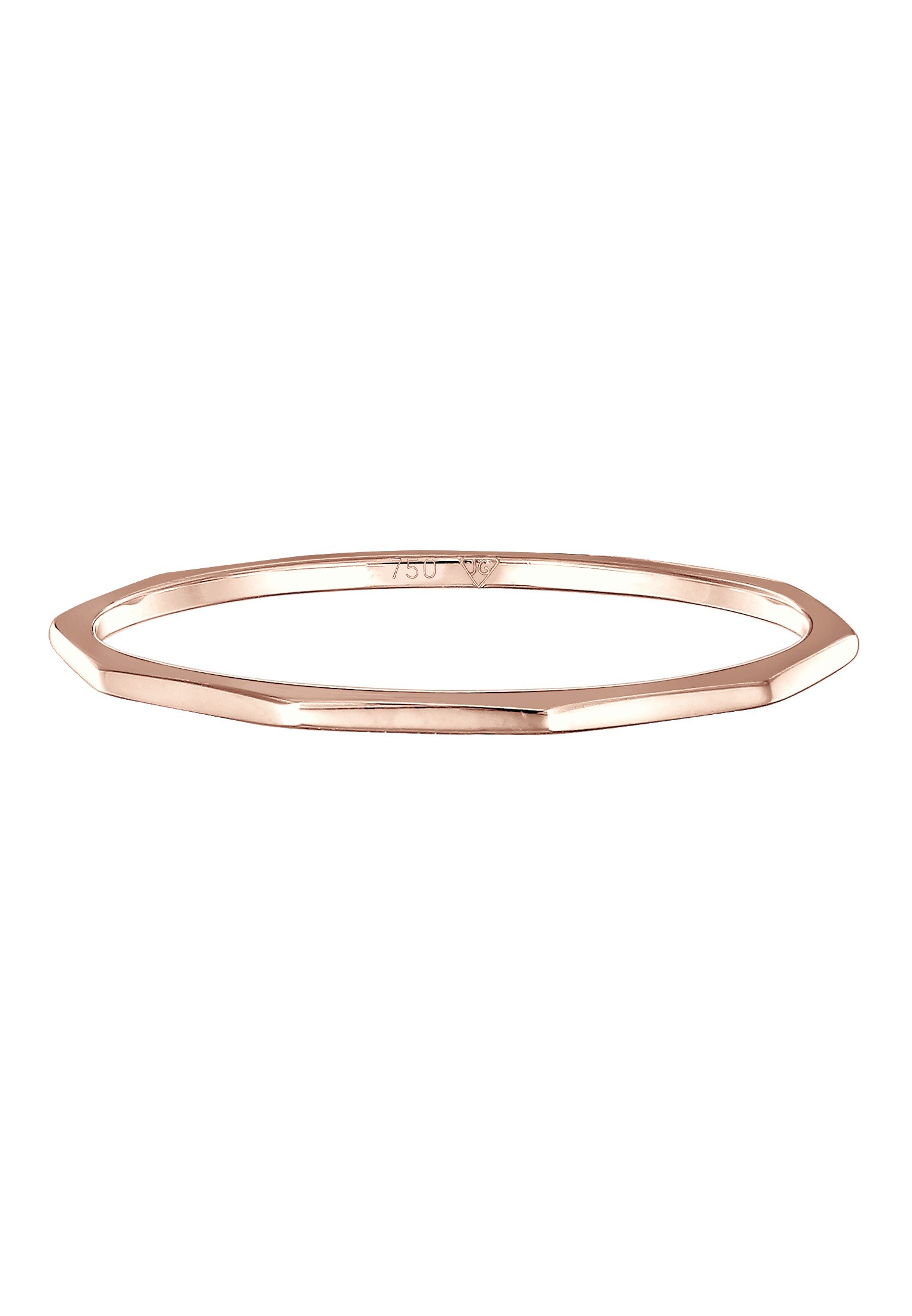 Elli Premium Silberring »Ring Kantiges Design 750 Rosegold«