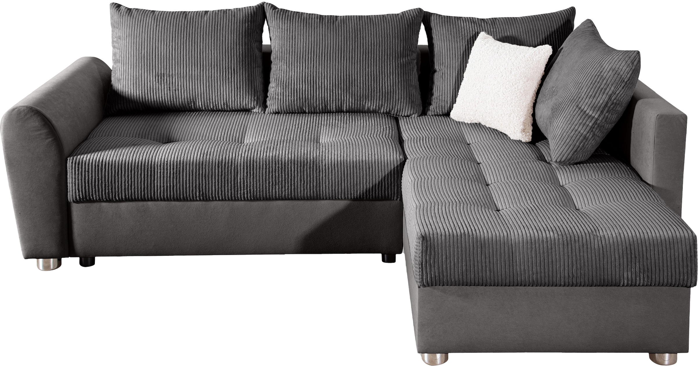 COLLECTION AB Ecksofa »JANA«, Ecksofa,Bettfunktion,Bettkasten,Bonnelfederkern,Rückenkissen