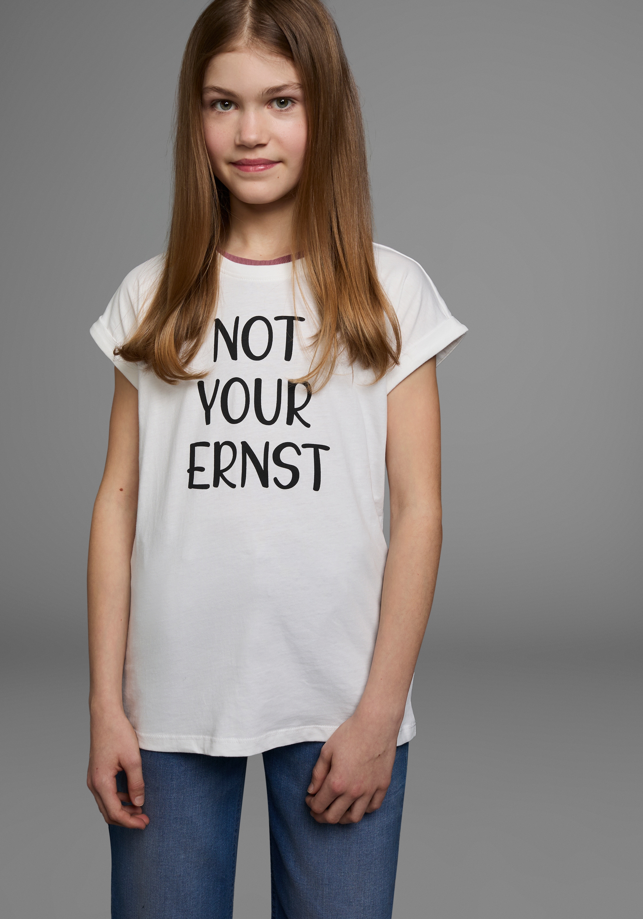 KIDSWORLD T-Shirt »NOT YOUR ERNST«, Kurzarm, bedruckt, Rundhalsausschnitt, aus Baumwolle