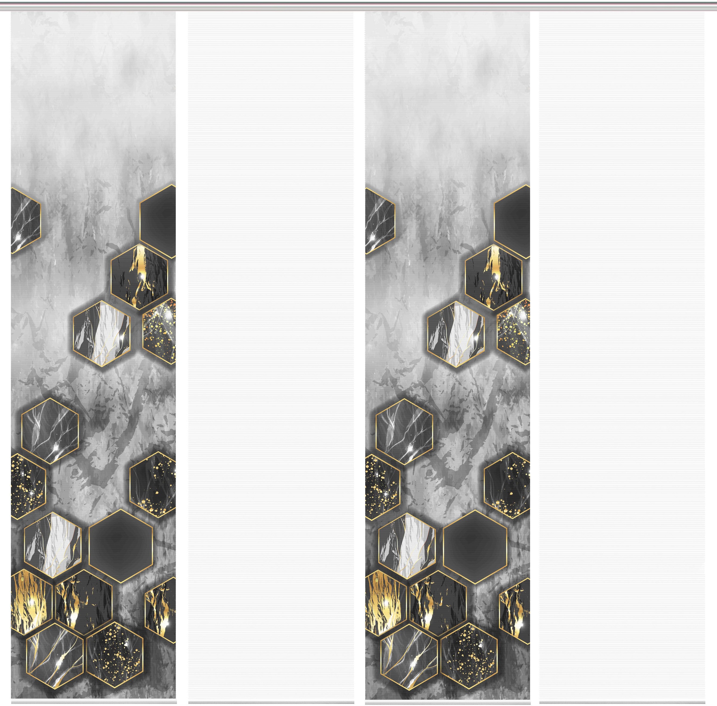 Vision S Schiebegardine »LAYON 4er SET« Paneelwagen 4 Stk. tlg. Schiebevorhang Digidruck 4er Set LAYON