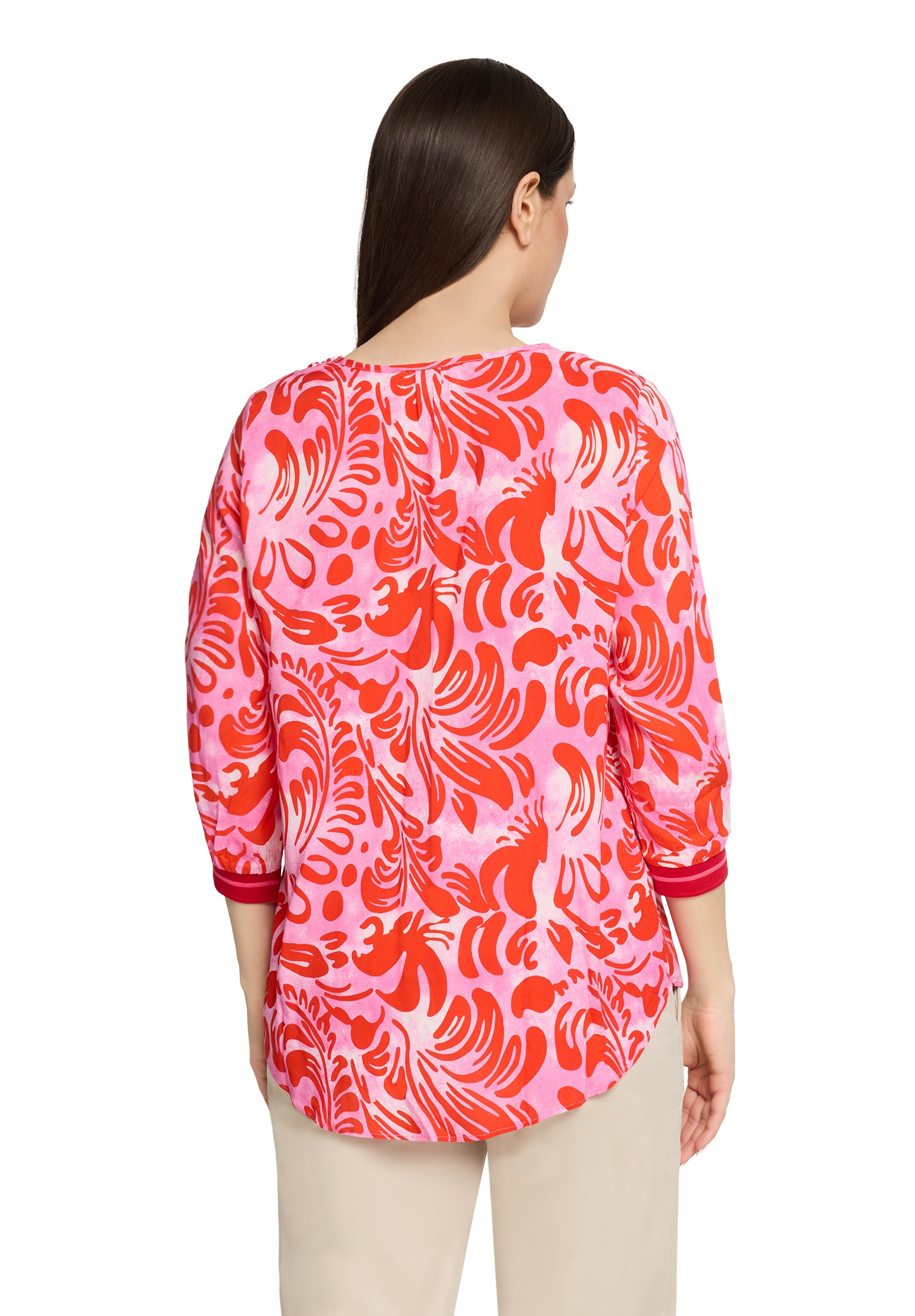Cartoon Klassische Bluse »Casual-Bluse mit Rippbündchen«