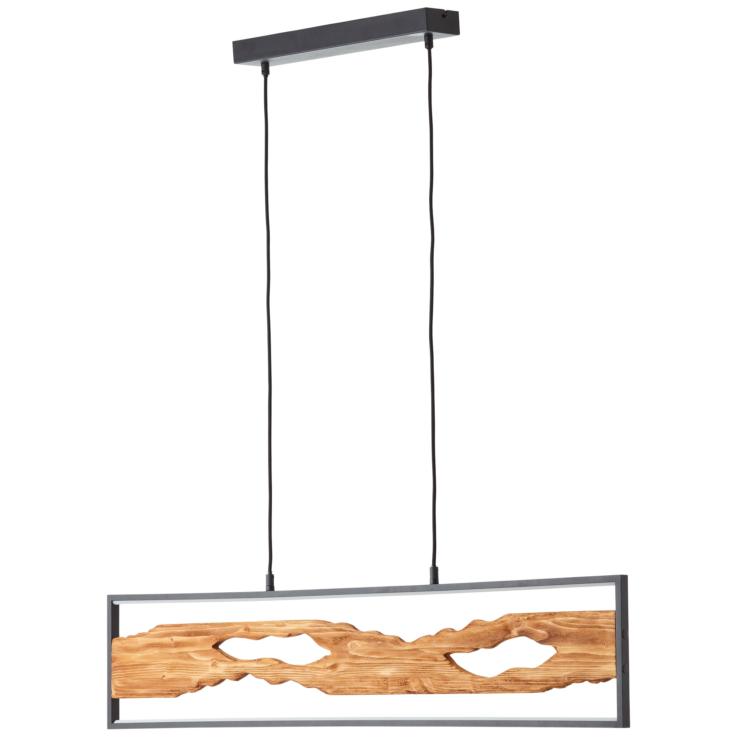 Brilliant LED Pendelleuchte »Chaumont«, Breite 100 cm, 2300 lm, kürzbar, Aluminium/Metall/Holz, schwarz/holz
