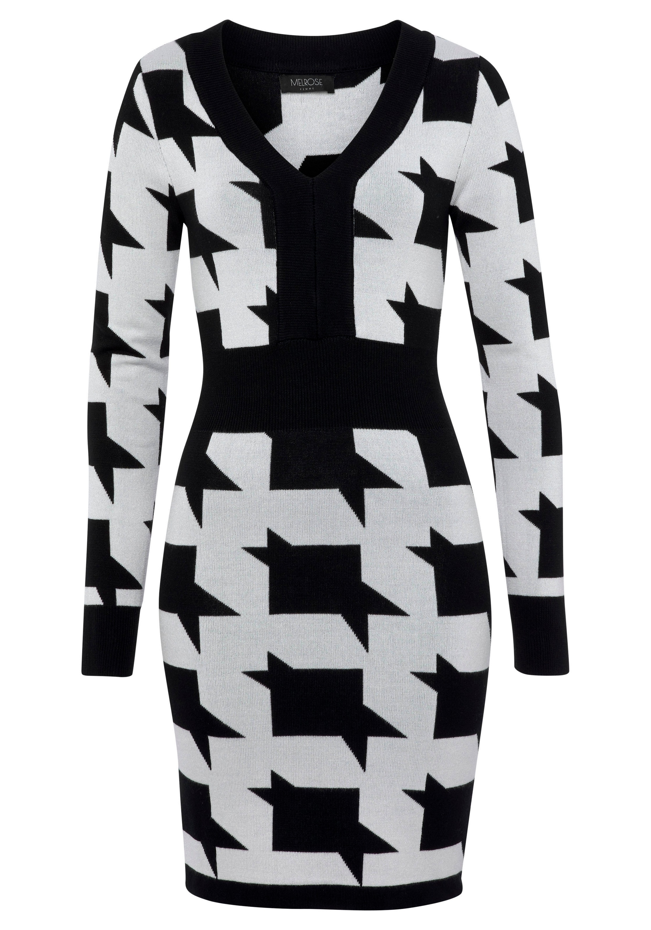 Melrose Strickkleid, in modischem Hahnentritt-Muster