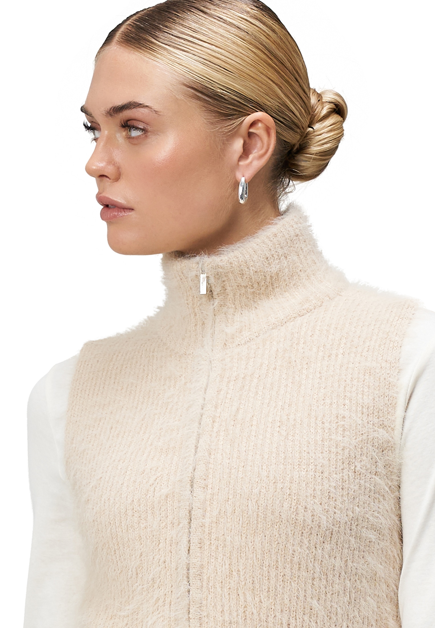 Zero Strickjacke »Strickweste mit Reißverschluss«