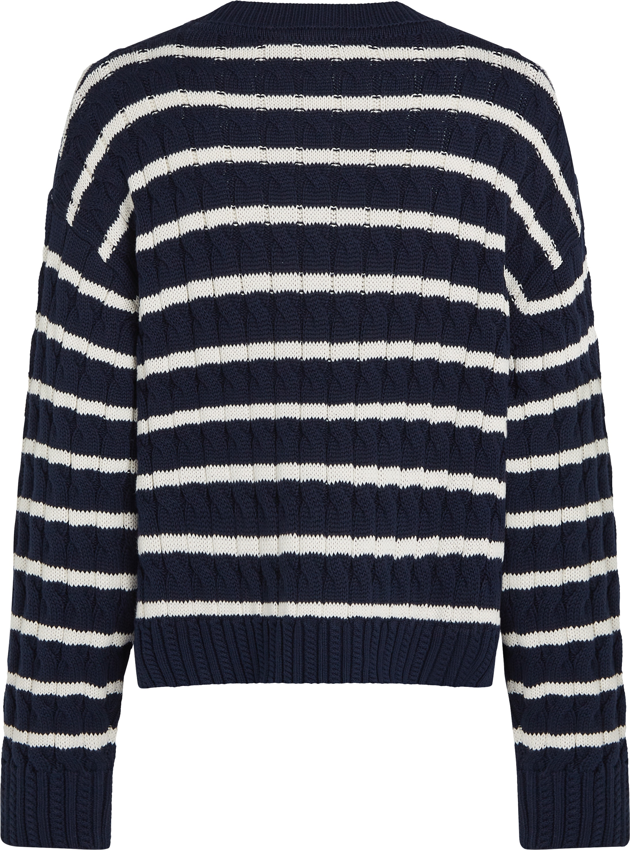 Tommy Hilfiger Rundhalspullover »SOFT CO CABLE C-NK LS SWT«, mit Zopfmuster