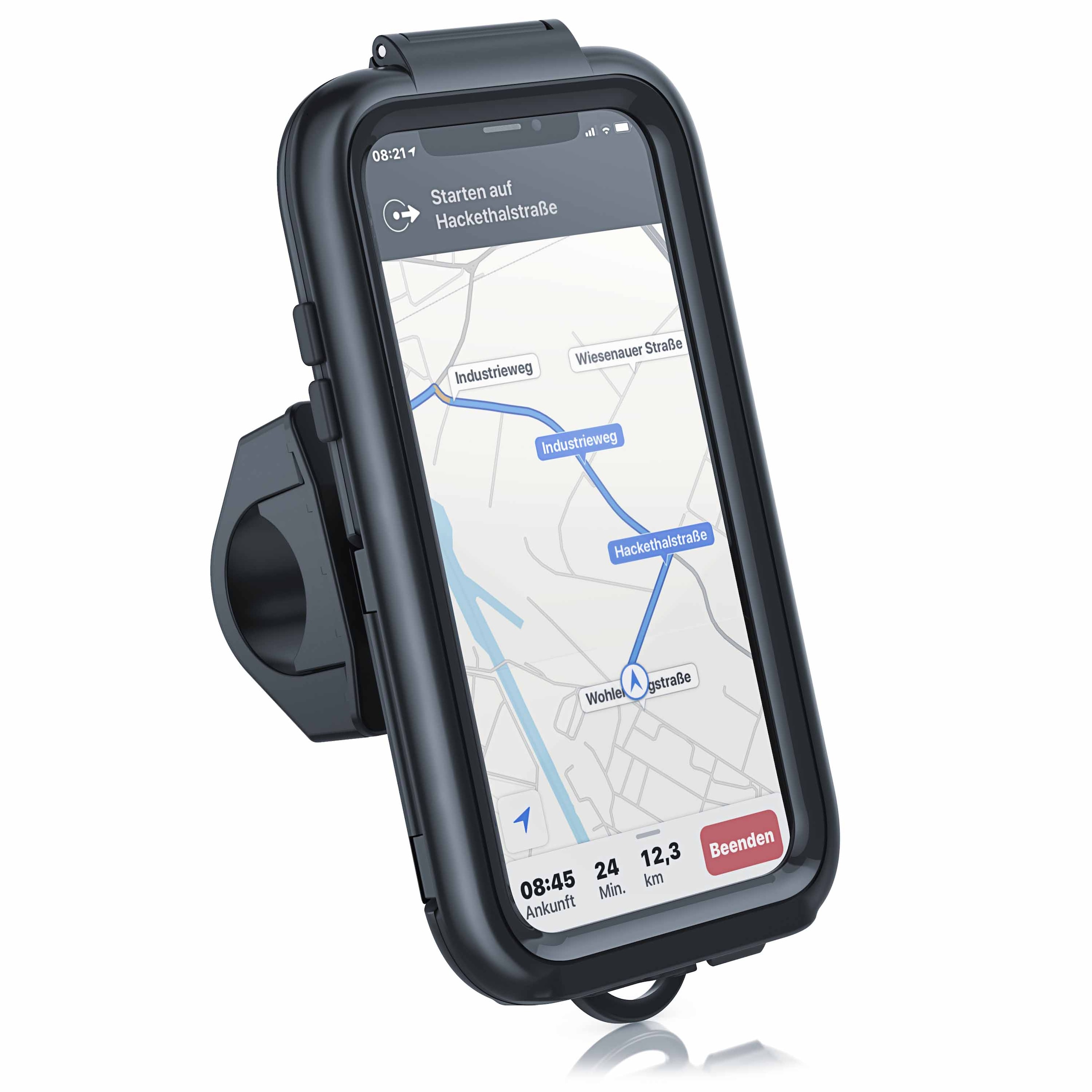 Aplic Fahrradhalterung mit Schutzhülle für Iphone X und XS »Spritzwasserschutz / Quick Lock«