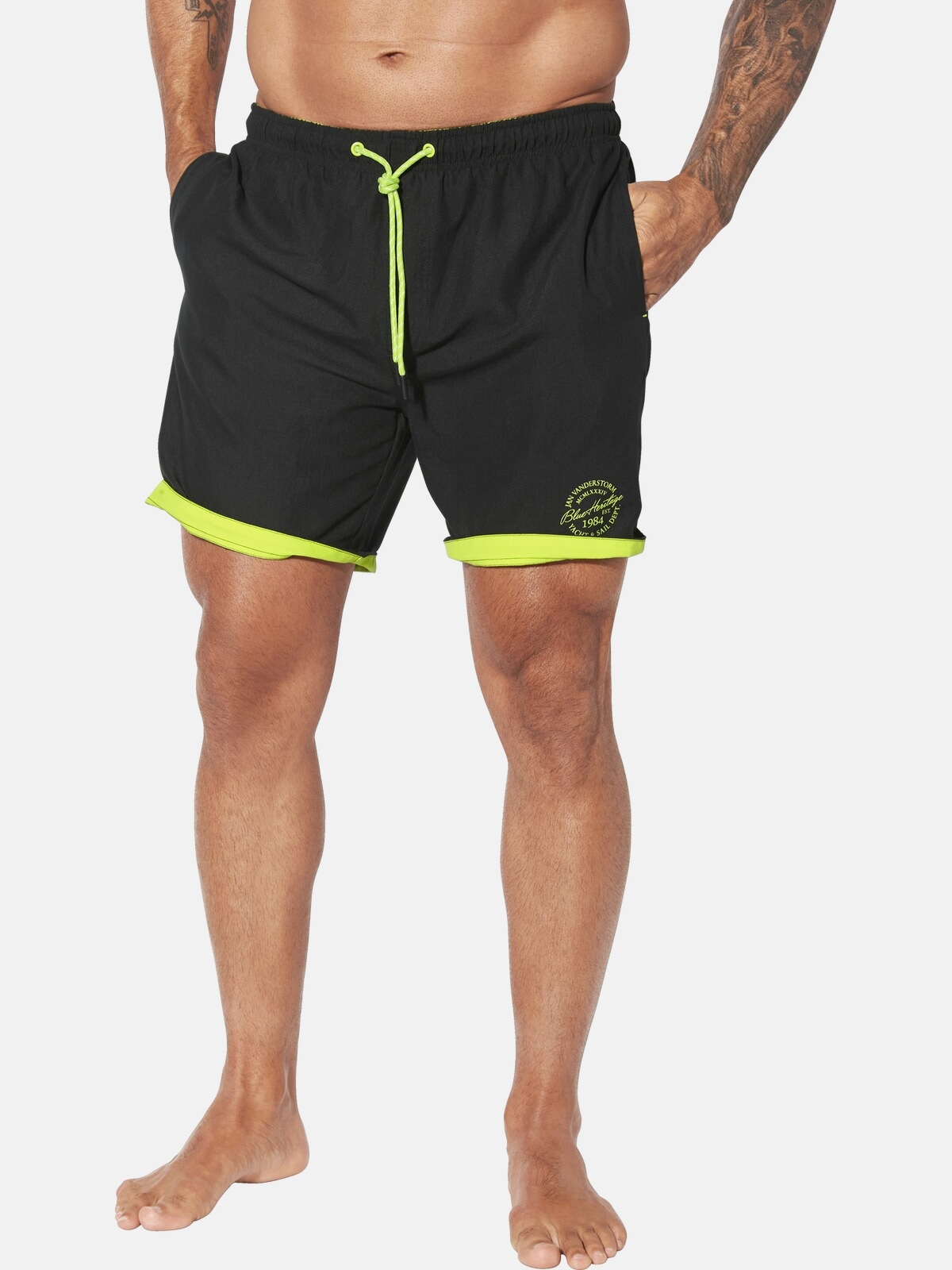 Jan Vanderstorm Badeshorts »Badeshorts EVANDER«, (1 St.), mit dezenten Kontrasten