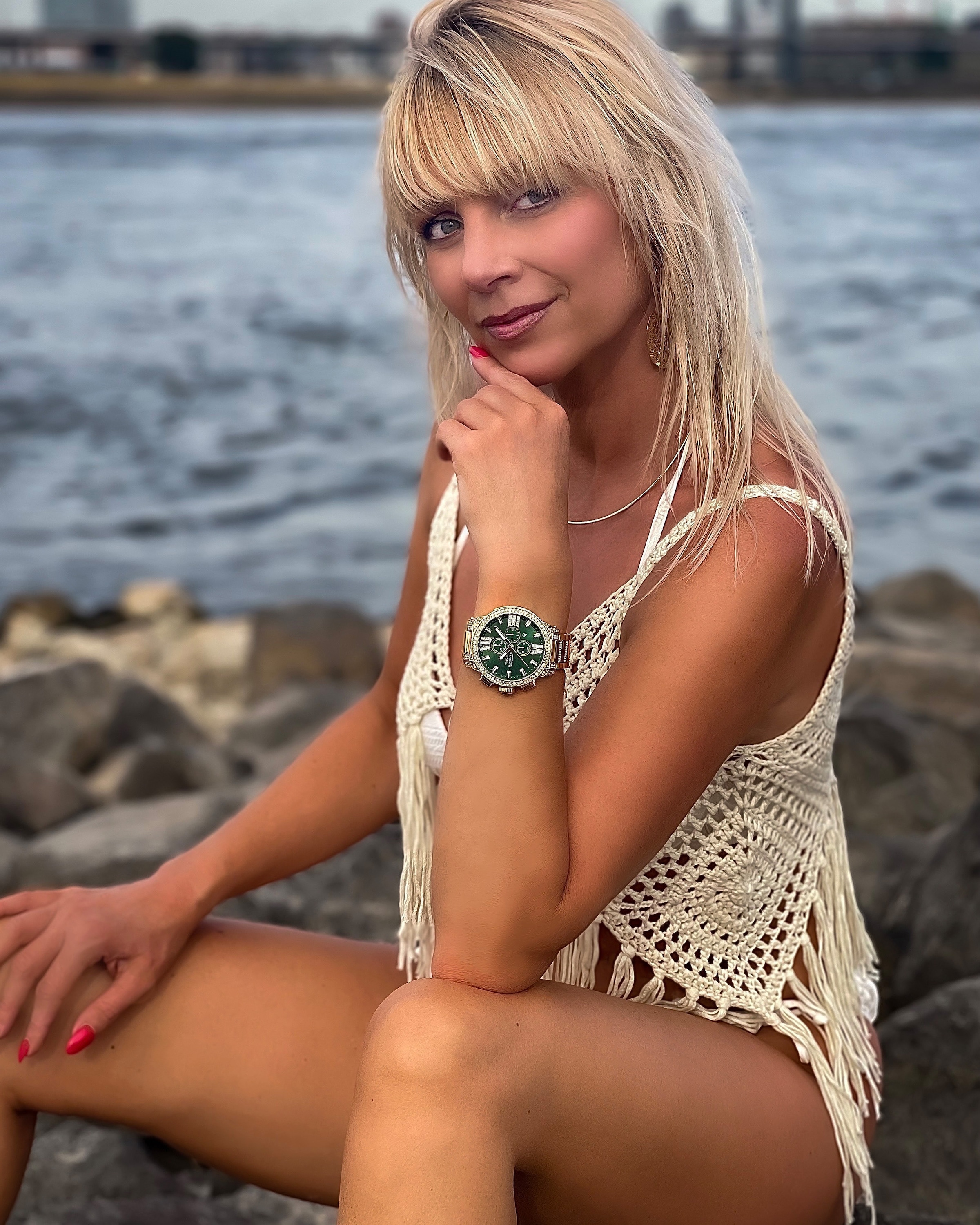 HAEMMER GERMANY Chronograph »EMINENT«, Quarzuhr, Damenuhr, Datum, Stoppfunktion, Saphirglas Edelstahlarmband