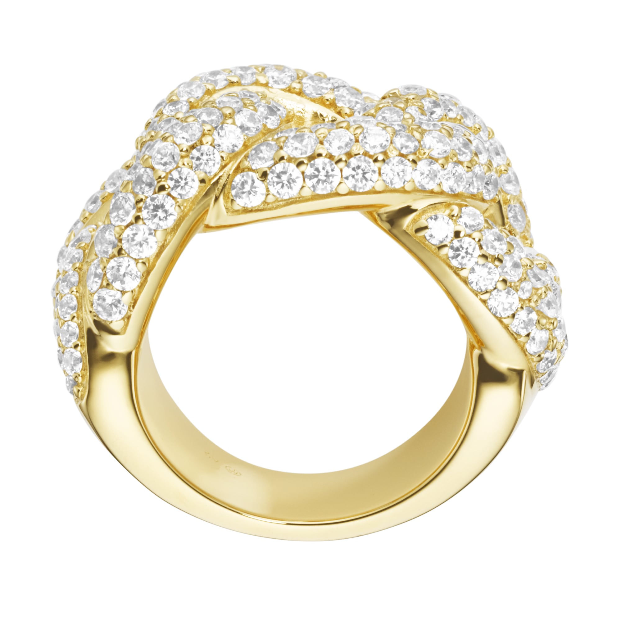 GIORGIO MARTELLO MILANO Silberring »Ring Panzerketten-Optik, Zirkonia, vergoldet, Silber 925«