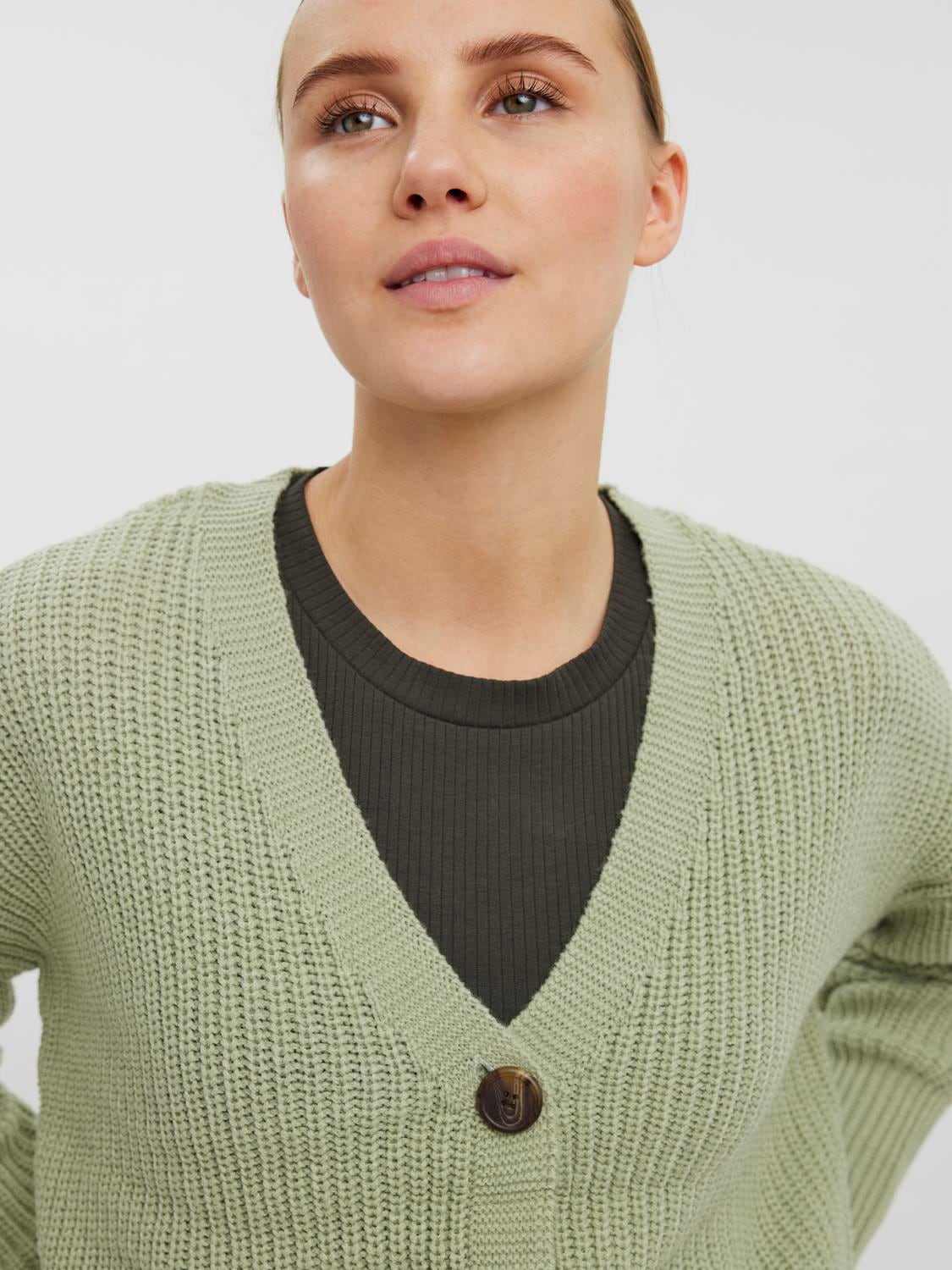 Vero Moda Strickjacke »VMLEA LS V-NECK CUFF CARDIGAN NOOS«, mit Knopfleiste