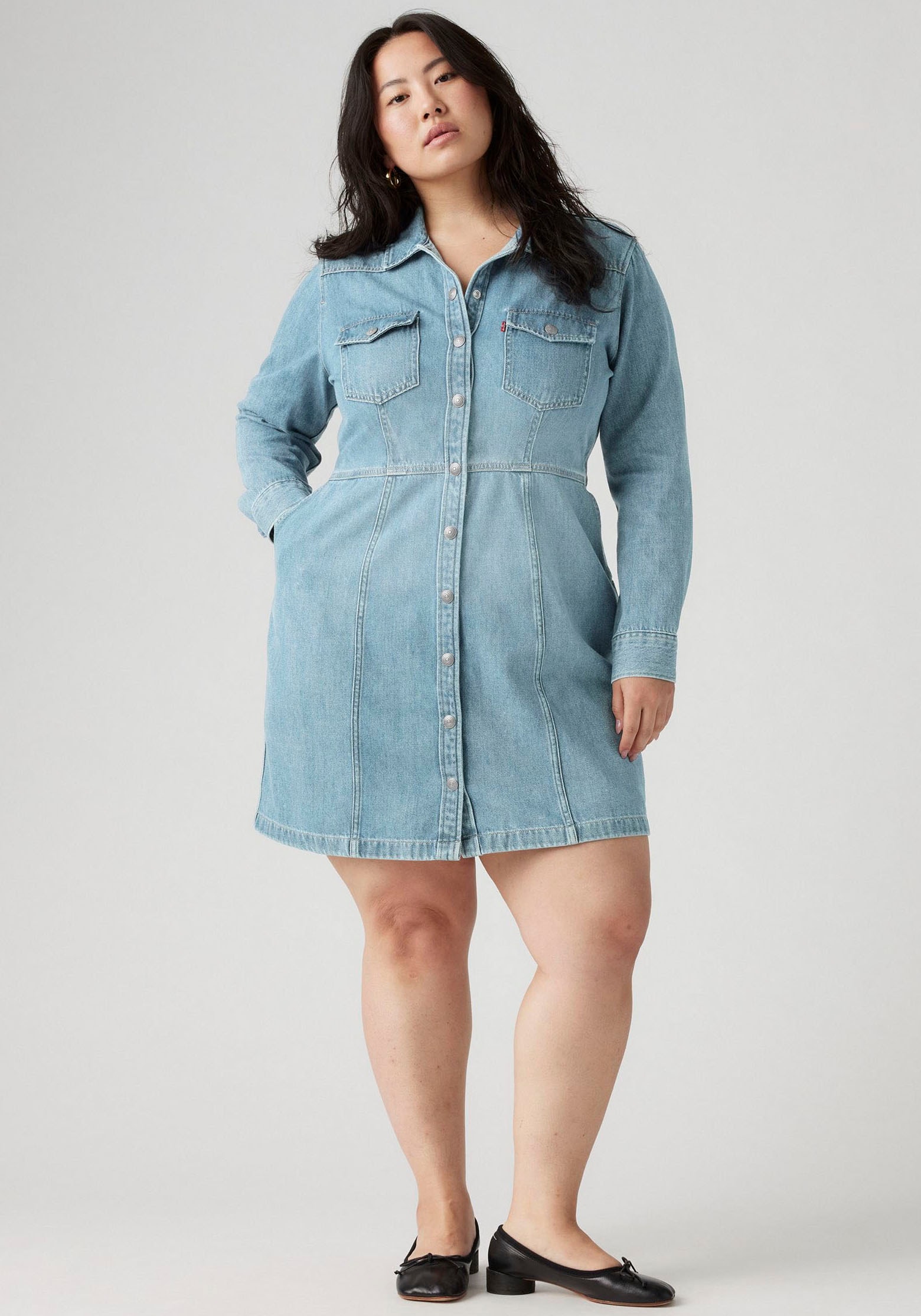 Levi's® Plus Jeanskleid, aus klassischem Baumwolldenim