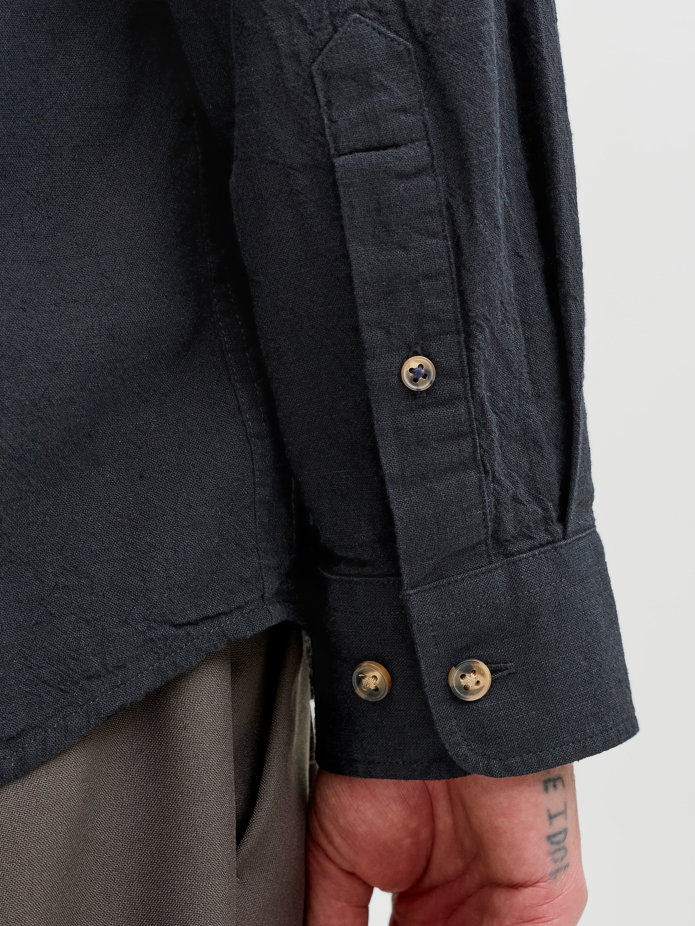 Jack & Jones Langarmhemd »JJESUMMER LINEN BLEND BAND SHIRT L/S SN« Baumwollmischung, regular fit