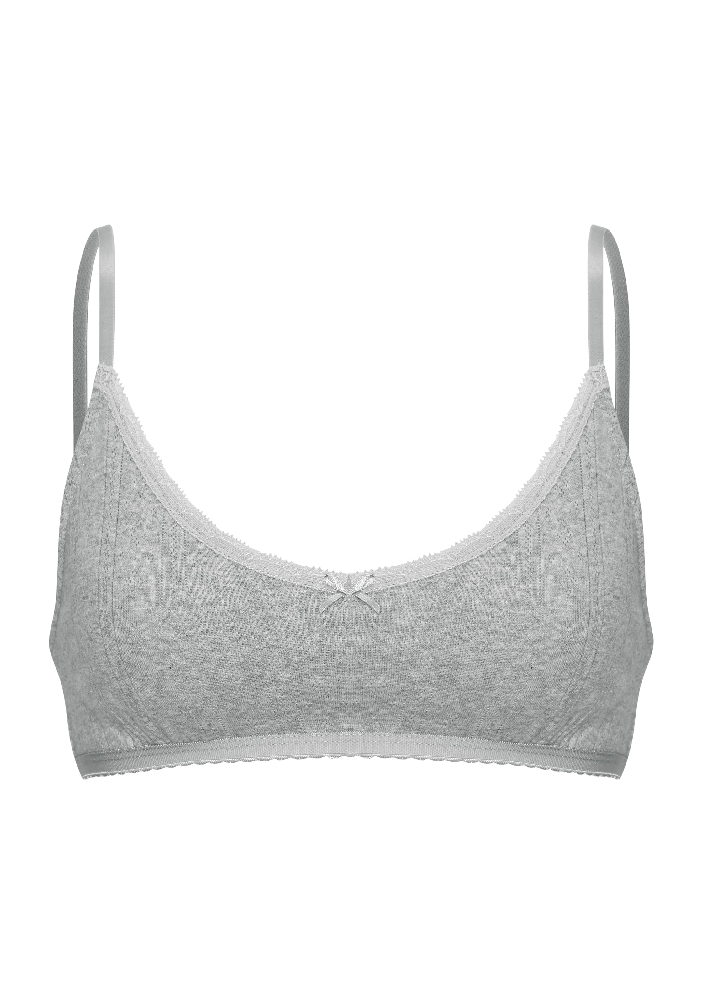 Vivance Bralette aus feiner Pointelle-Ware mit Spitze, reine Baumwolle